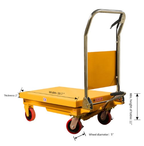 Apollolift A 2001 Single Scissor Lift Table - 660 lbs Capacity, 35.4