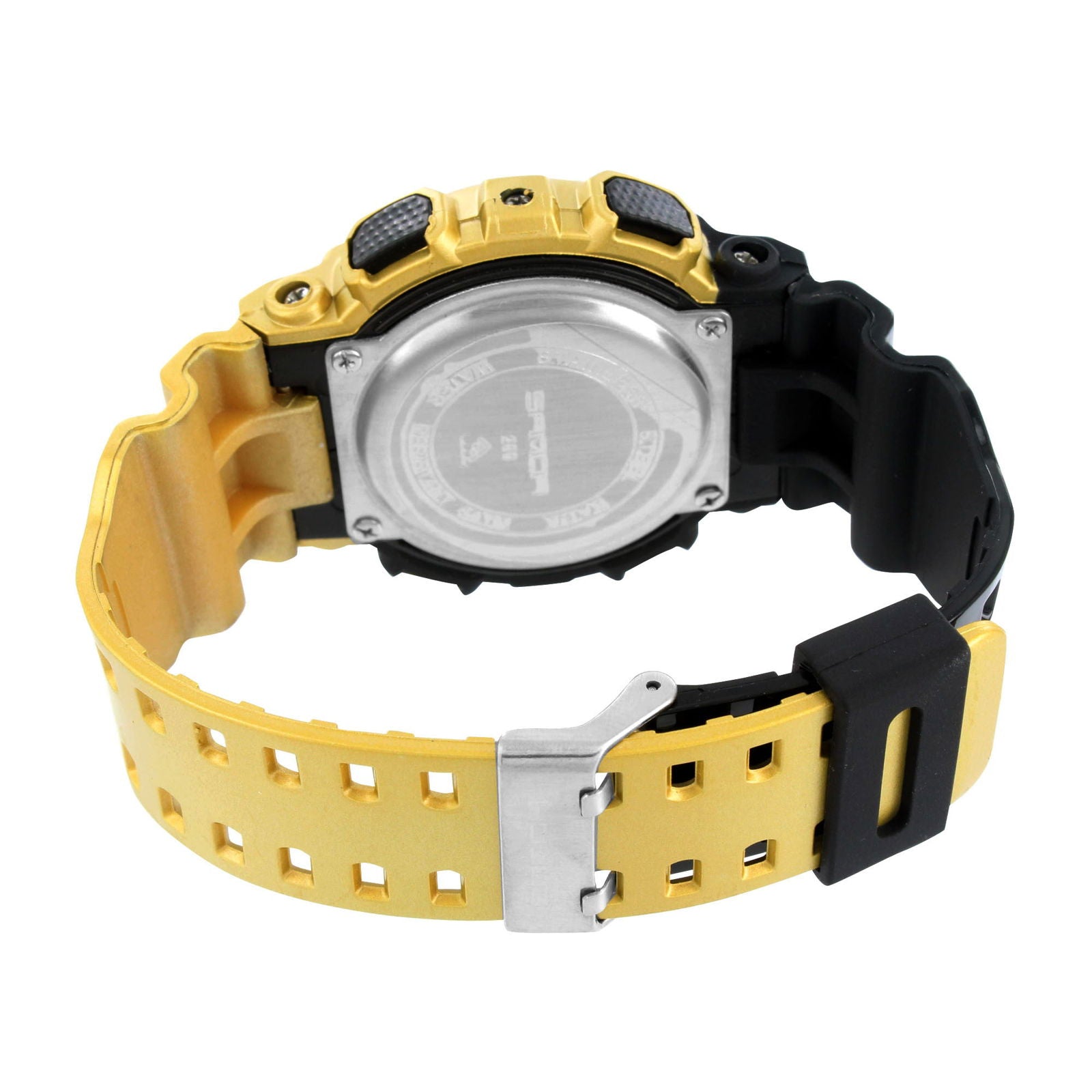 Men's Gold & Black Waterproof Analog Digital Watch - Stylish for Business, Casual & Outdoor Activities