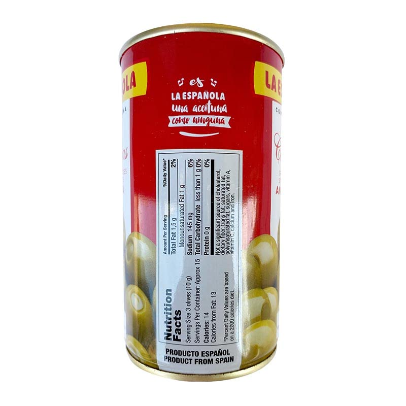 La Espanola Premium Anchovy Stuffed Olives - Gourmet Spanish Olives with Anchovies for Charcuterie Boards, Tapas & Cocktail Garnish