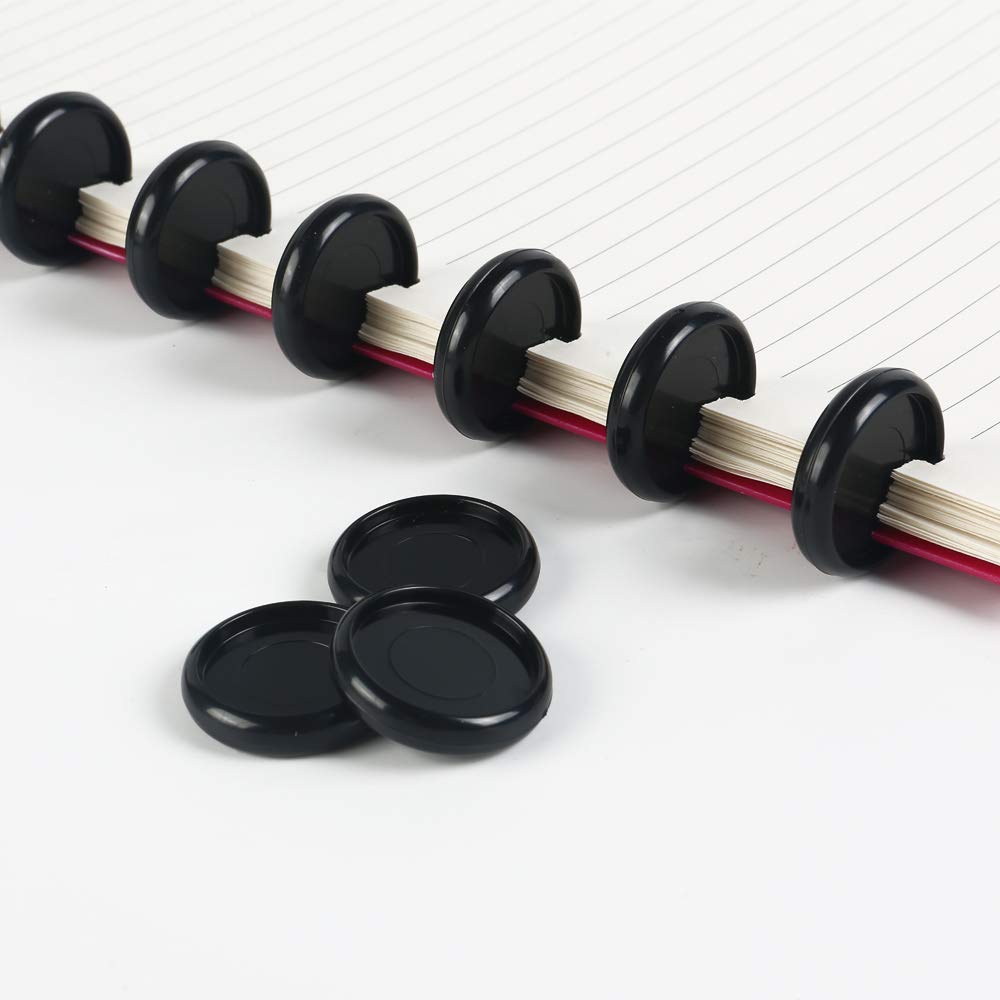 Eagle Discbound Expansion Discs - 3/4 Inch Clear Plastic Rings for Customizable Notebooks & Planners - 11 Pack (Black) - Perfect for Office, School, and Home Organization