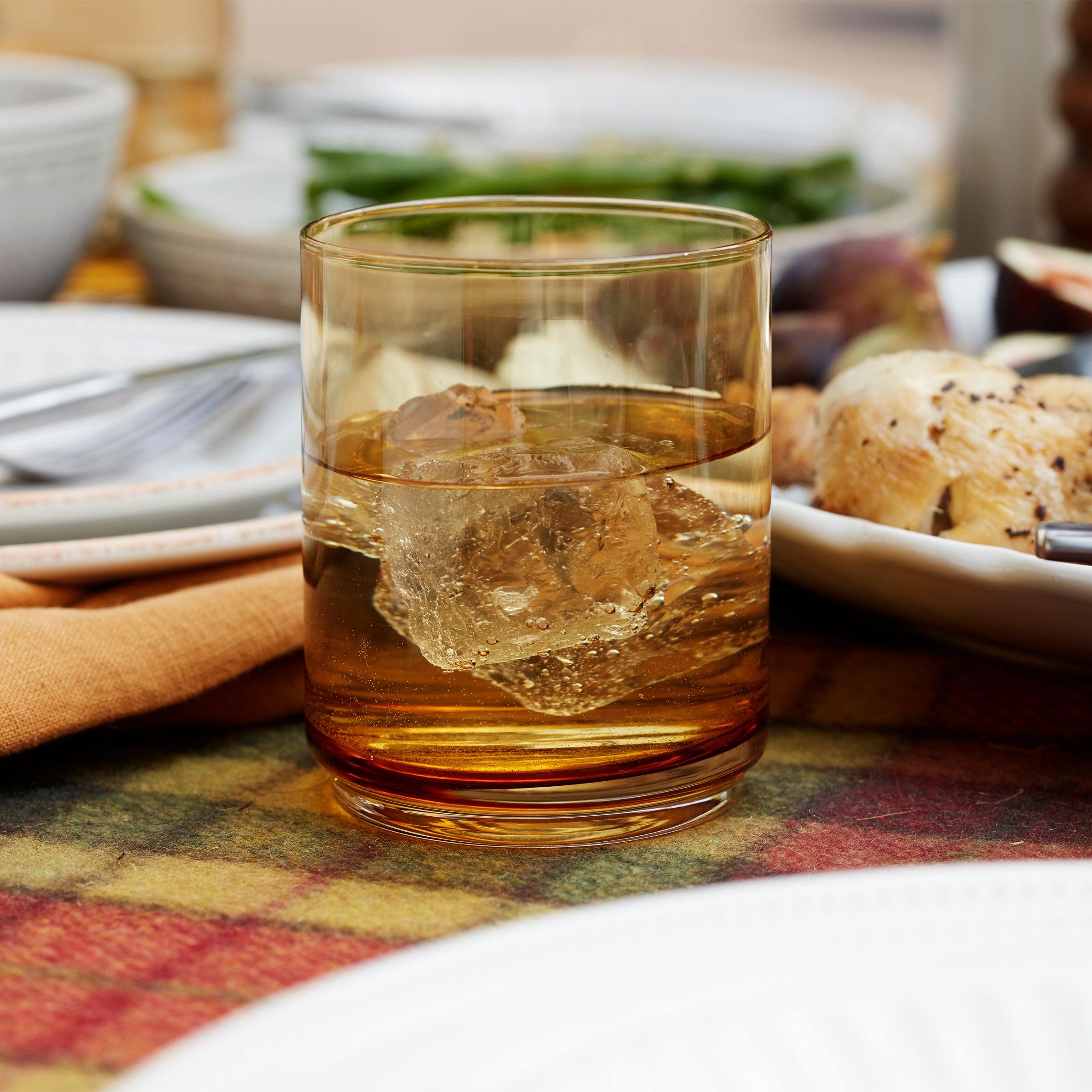 Tuscany Classics Stackable Amber Tall Glasses Set of 4 - Elegant Drinking Glasses for Wine, Cocktails & Beverages - Perfect for Dinner Parties, Home Bar & Gift Giving