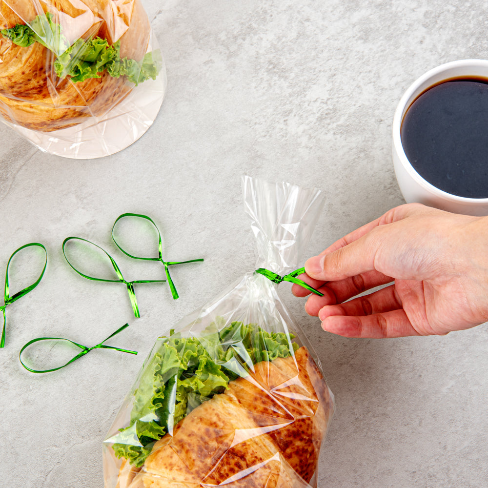 Premium Green Metallic Twist Ties for Bags - 500 Count Box | Secure & Organize Bread, Produce, and Snack Bags | Commercial & Home Use