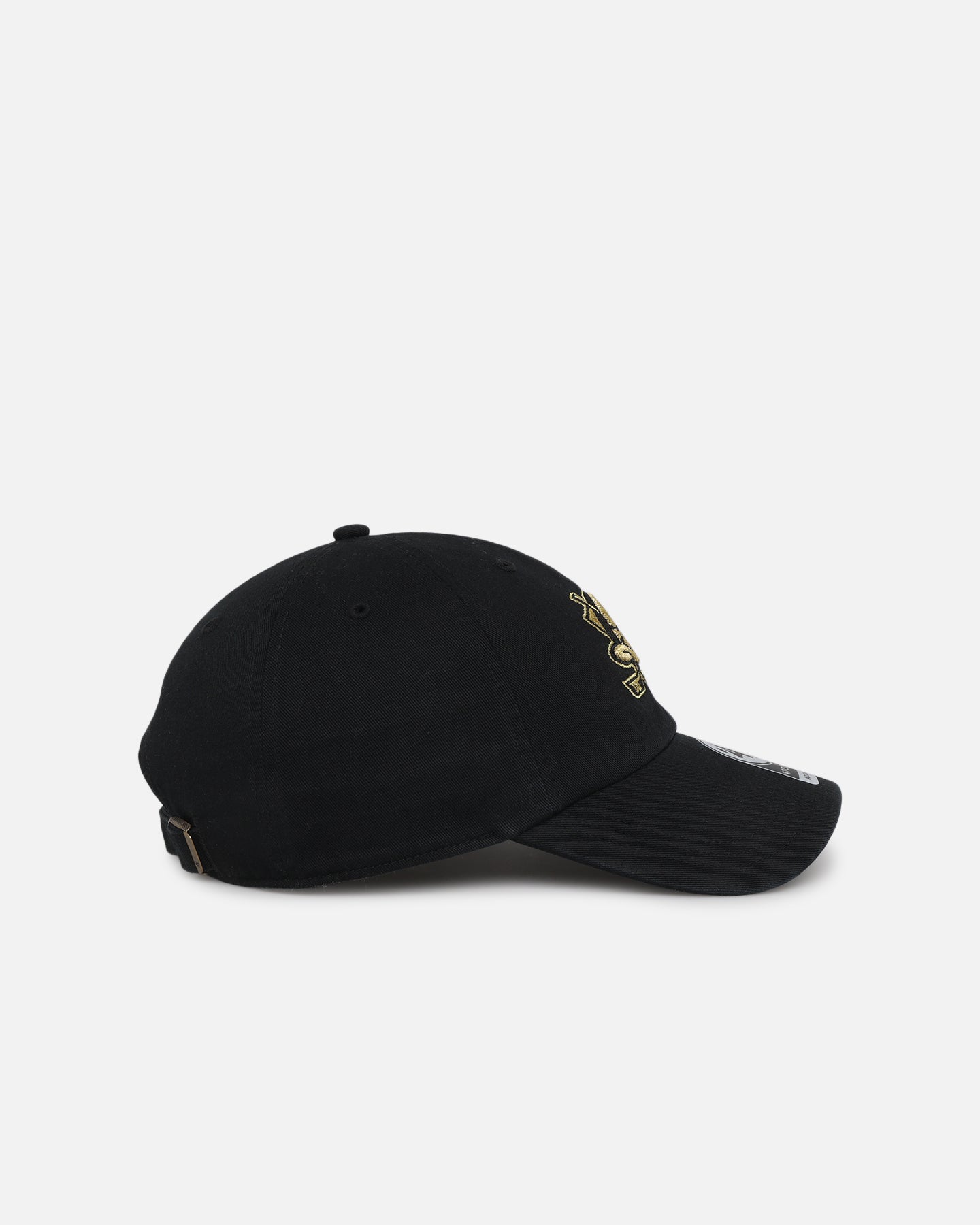 47 Brand Anaheim Ducks 'Metallic' 47 Clean Up Strapback Cap - Black/Gold Adjustable Snapback Hat for Men & Women - Perfect for Hockey Games, Sports Events & Casual Wear
