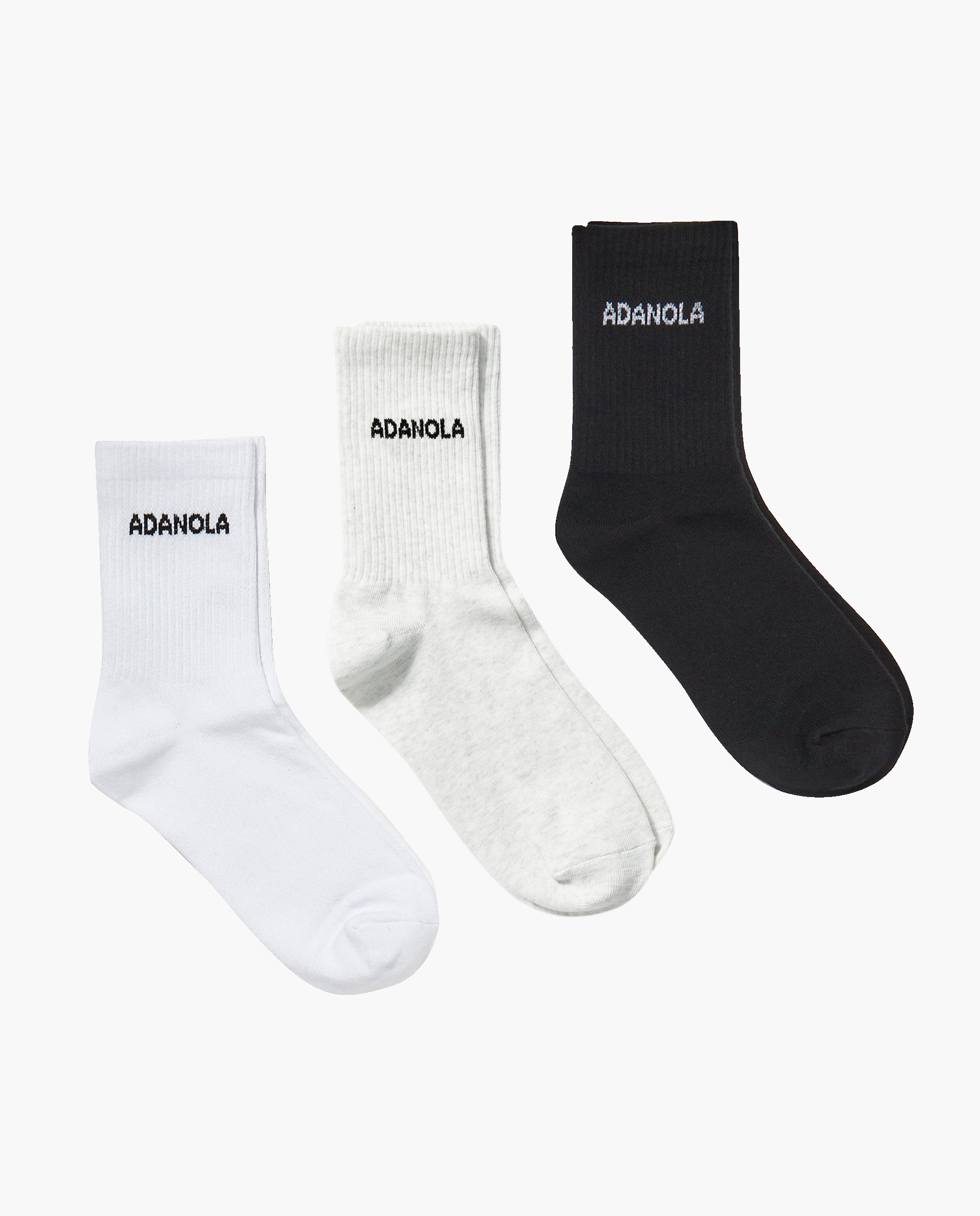 3 Pack Cotton Crew Socks for Men - White, Black, Grey - Comfortable Everyday Wear for Work, Gym & Casual Outfits