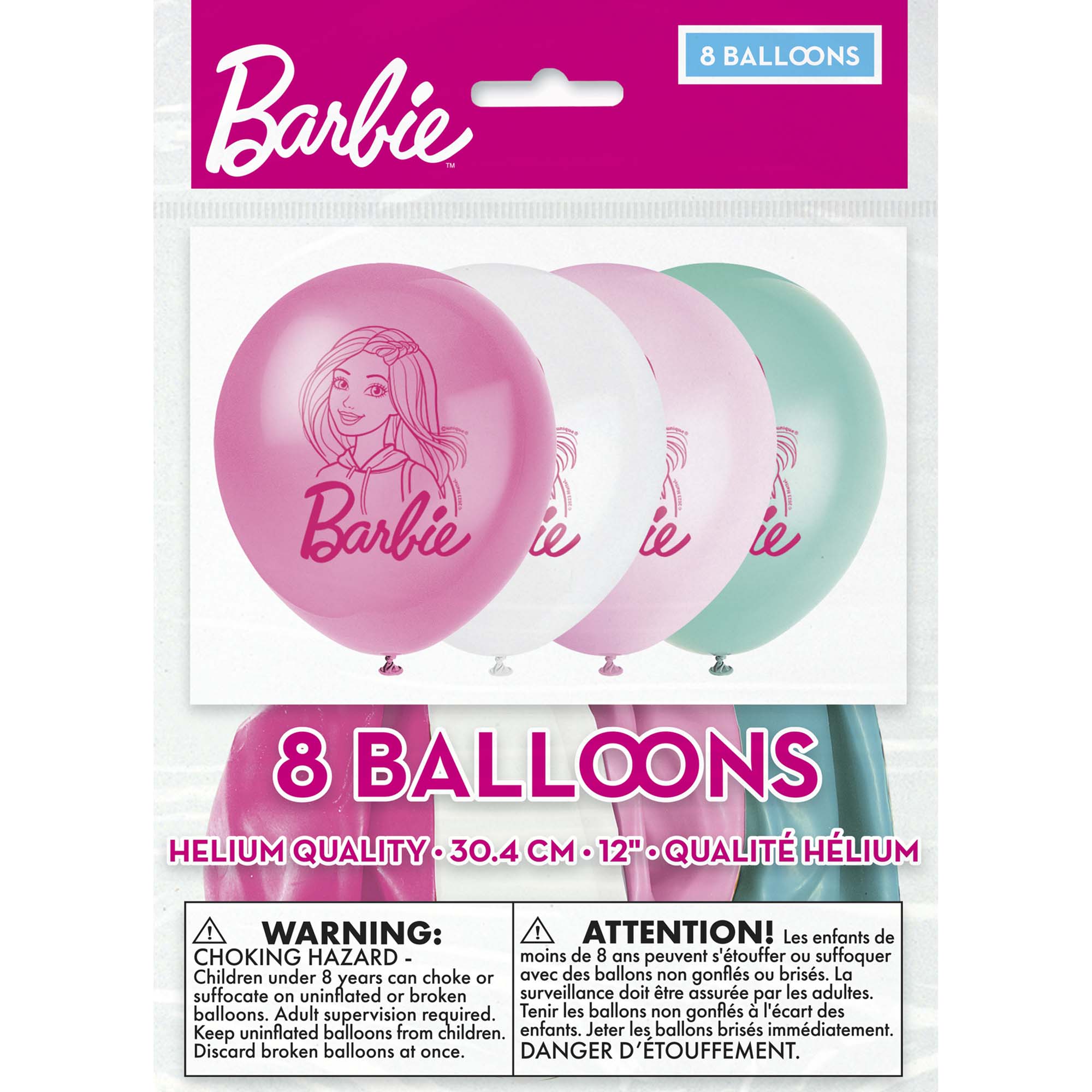 Barbie Printed Latex Balloons 12 Inch - Pack of 8 - Perfect for Birthday Parties, Baby Showers & Themed Events
