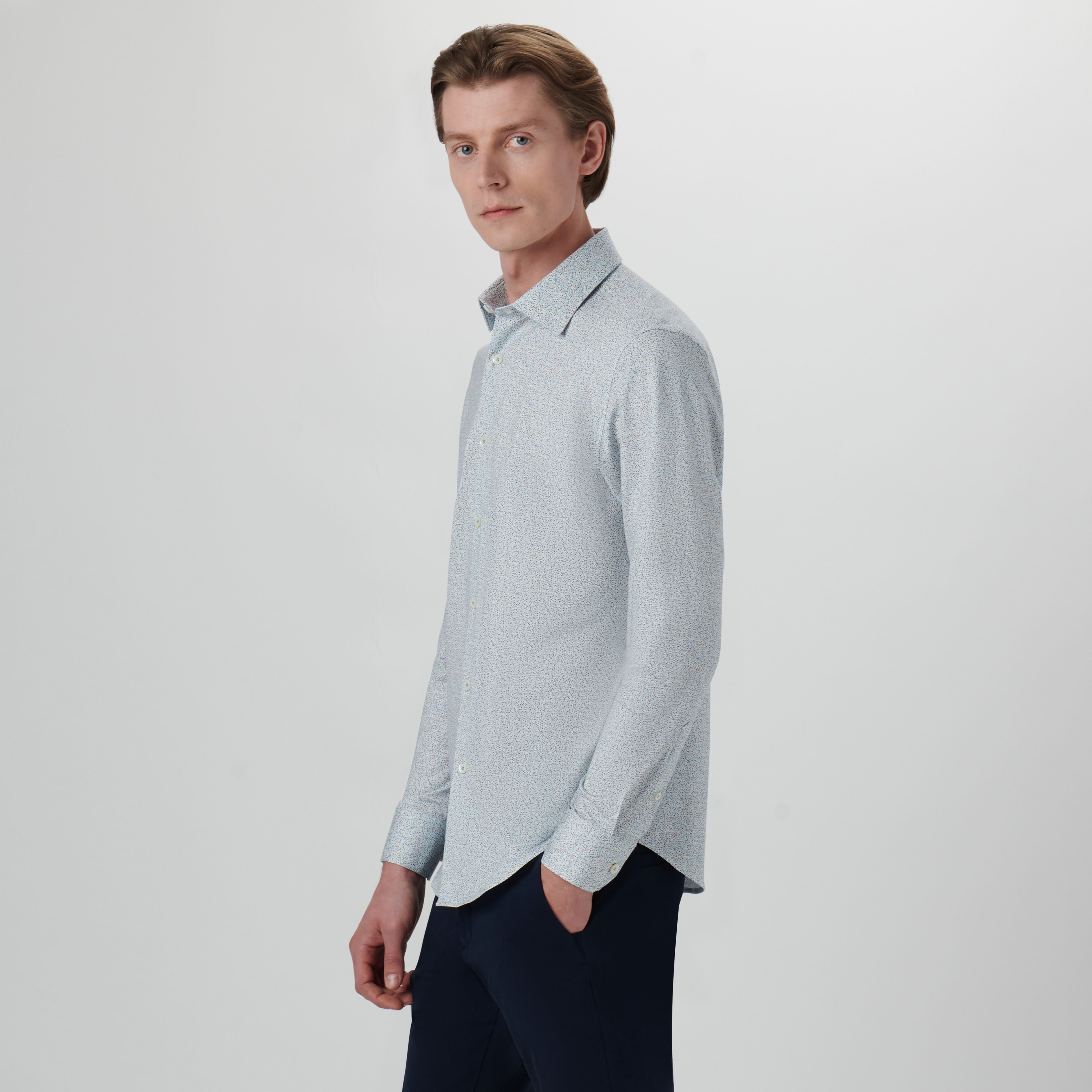 James Confetti Print OoohCotton Shirt - Stylish Casual Button Down for Men | Perfect for Office, Party & Everyday Wear