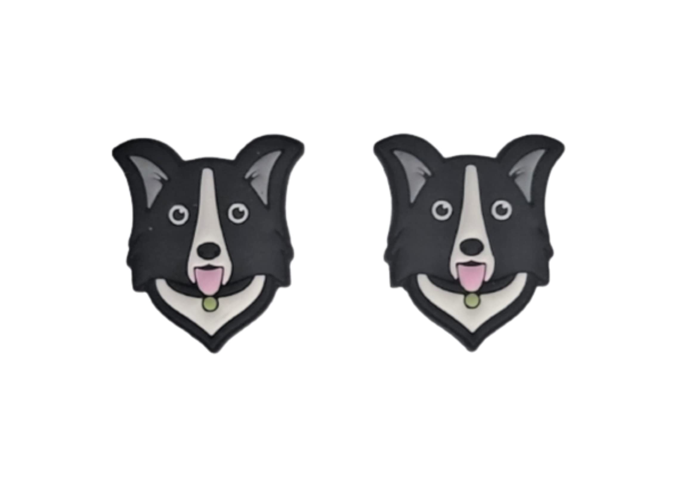 Border Collie Dog Shoe Charms for Crocs - 2-Pack Multicolor Puppy Jibbitz for Shoes & Wristbands | Perfect for Pet Lovers & Crocs Accessorizing