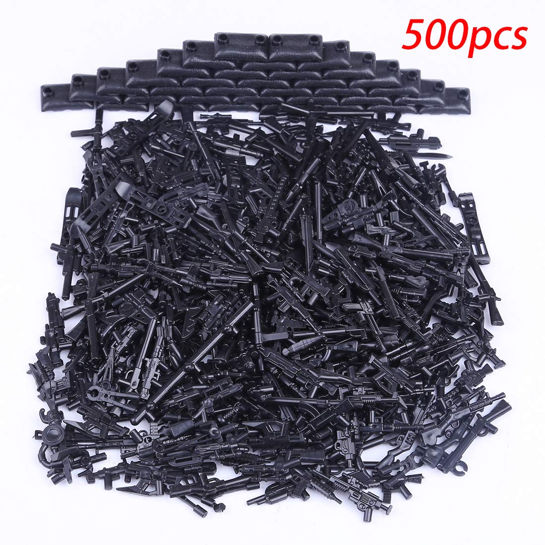 500Pcs Military Weapon Set for Minifigures - Custom Modern WW2 SWAT Police Army Weapons Building Kit, Compatible with Lego Minifigures - Perfect for War Game Scenes, Military Dioramas & Action Figure Displays (UZQ0R26DJ09OWHCQB114B)