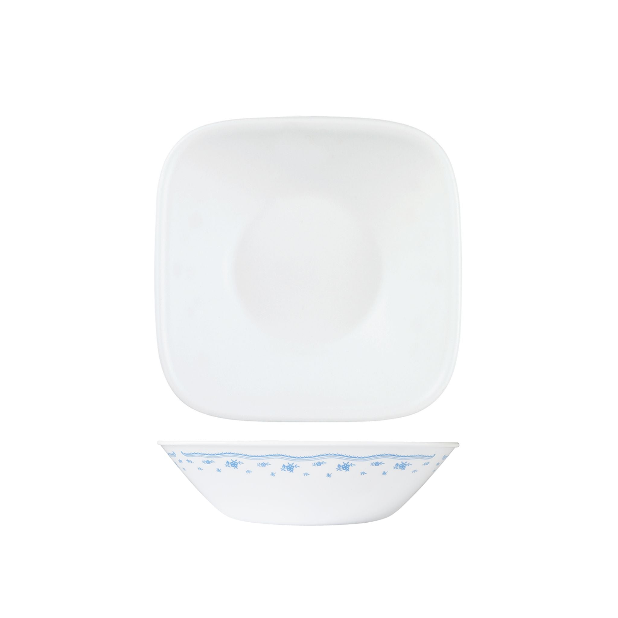 Corelle Square Round 1.4L Serving Bowl - Microwave & Dishwasher Safe - Morning Blue (2348 MB) - Perfect for Soups, Salads & Family Dinners