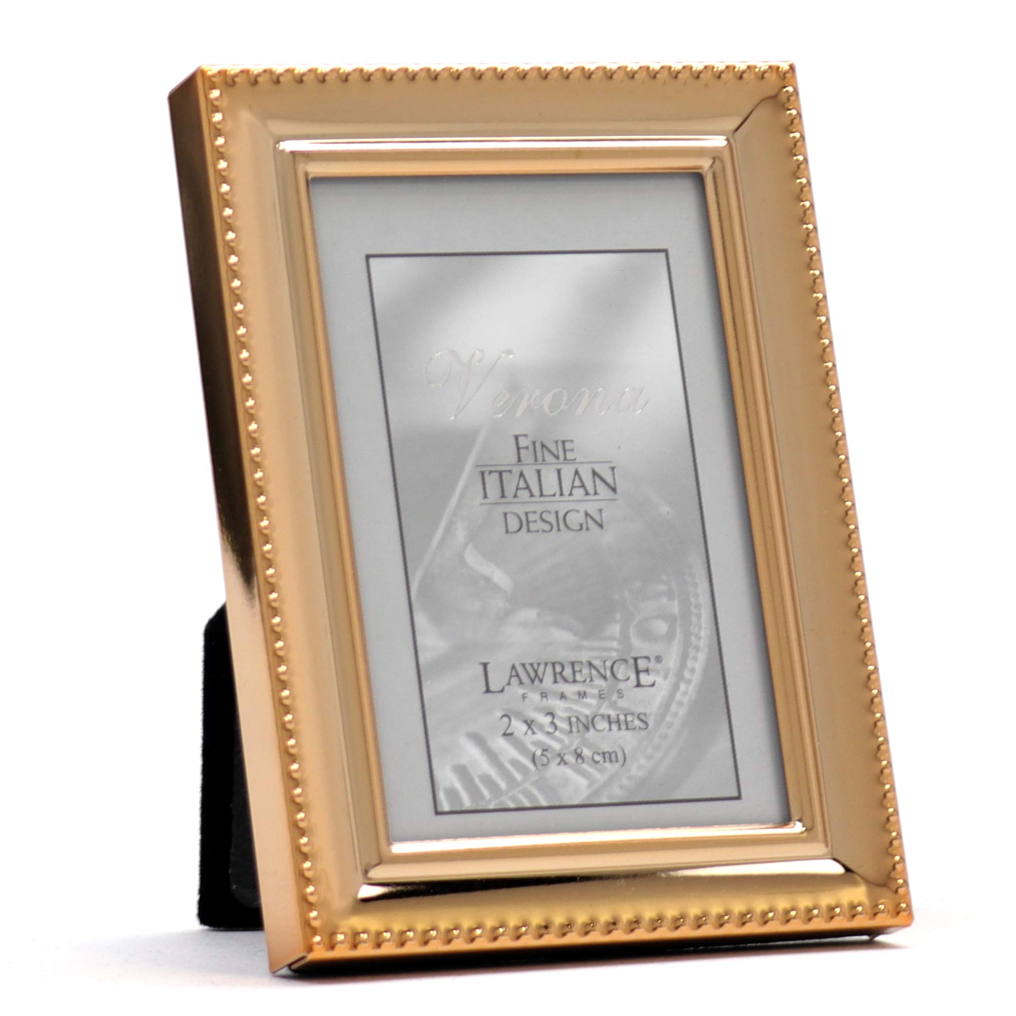 Lawrence Frames - 11723 Classic Bead Picture Frame 2.5x3.5 Inches, Gold Photo Frame for Tabletop Display, Home Decor, Wedding, Anniversary, and Gift Giving