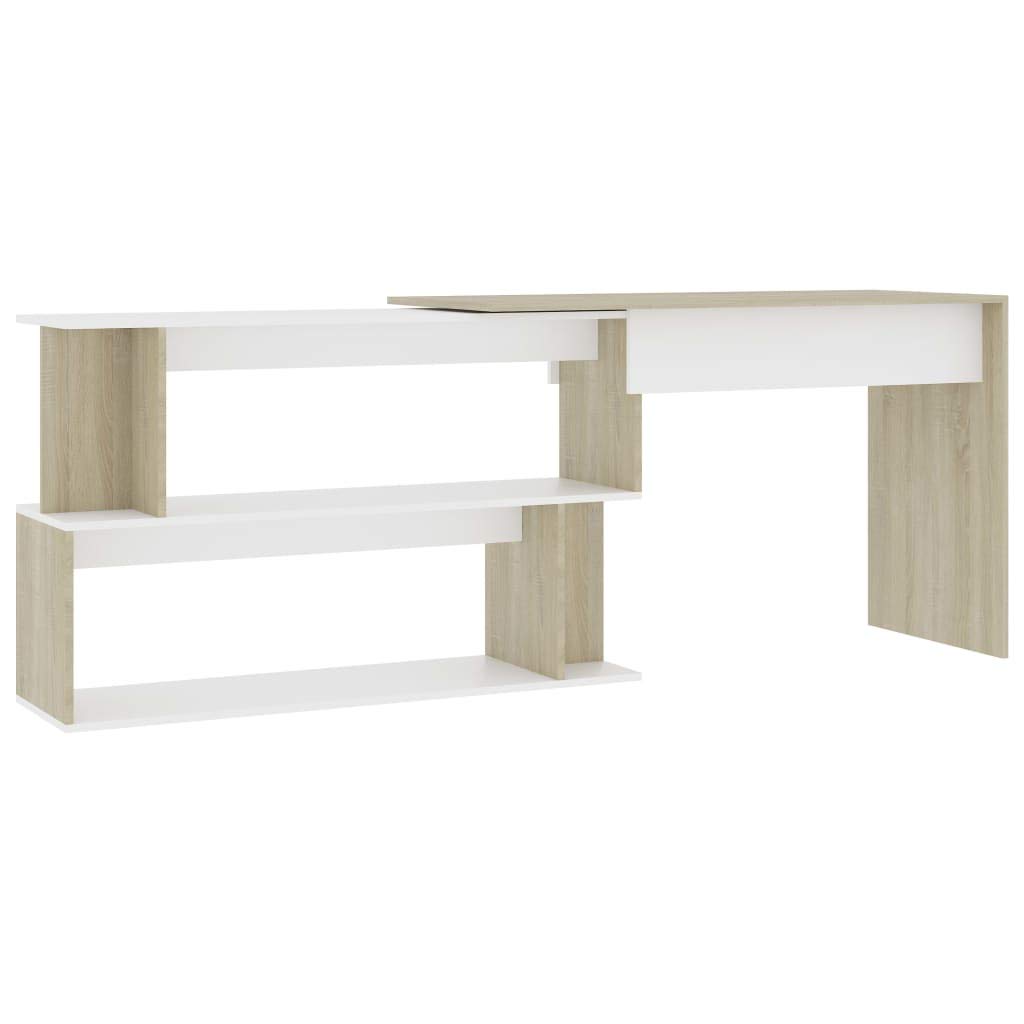Minimalist Small Home Office Desk - Space Saving Writing Desk with Corner Design, 47.2