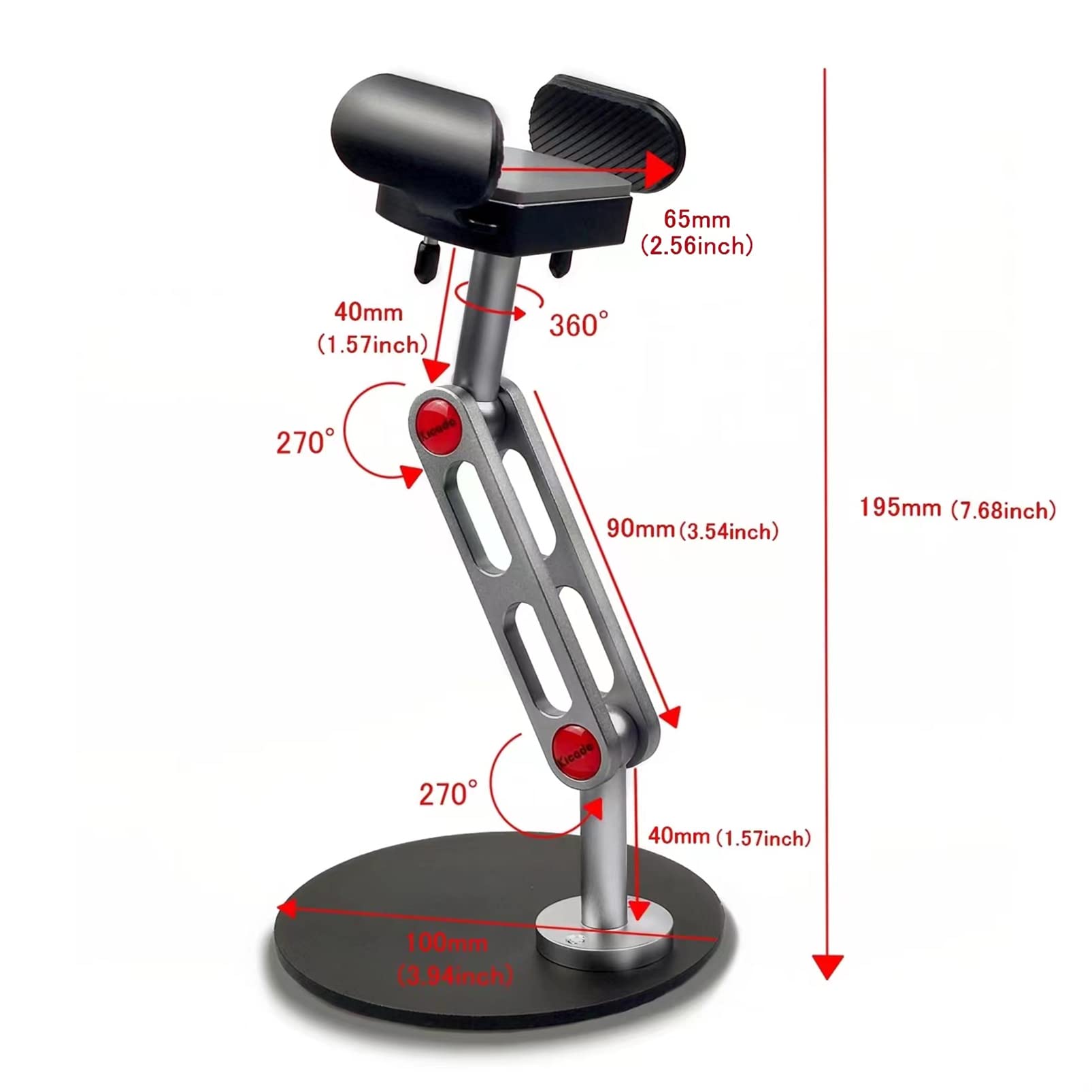 Adjustable Height & Angle Aluminum Alloy Phone Stand - Universal Desk Phone Holder for 4.5