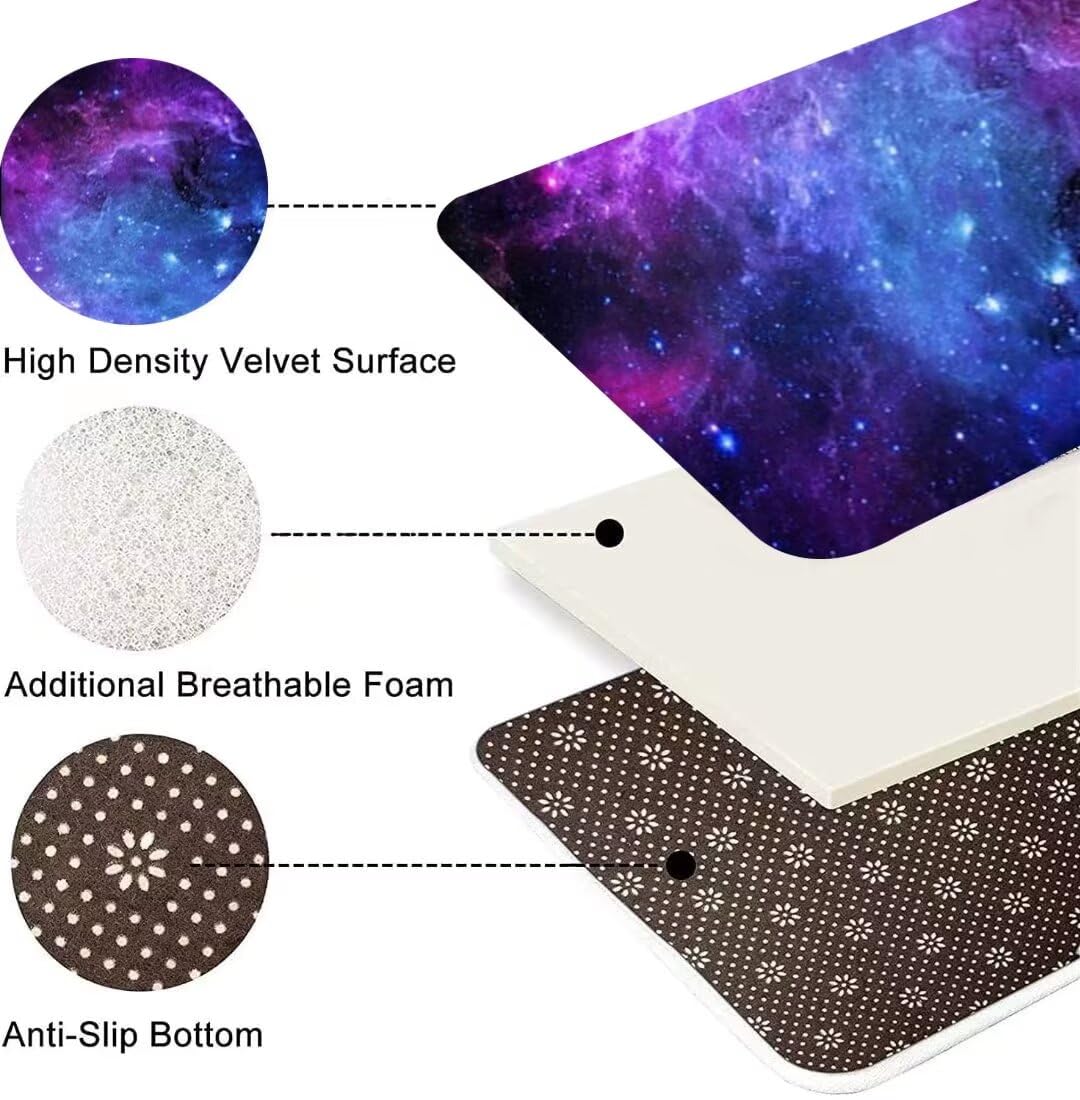 Purple Galaxy Area Rug 5'×8' - Washable 3D Starry Sky Print Non-Slip Carpet for Living Room, Bedroom, Playroom & Dining Room - Outer Space Themed Floor Mat Perfect for Kids Rooms & Home Decor