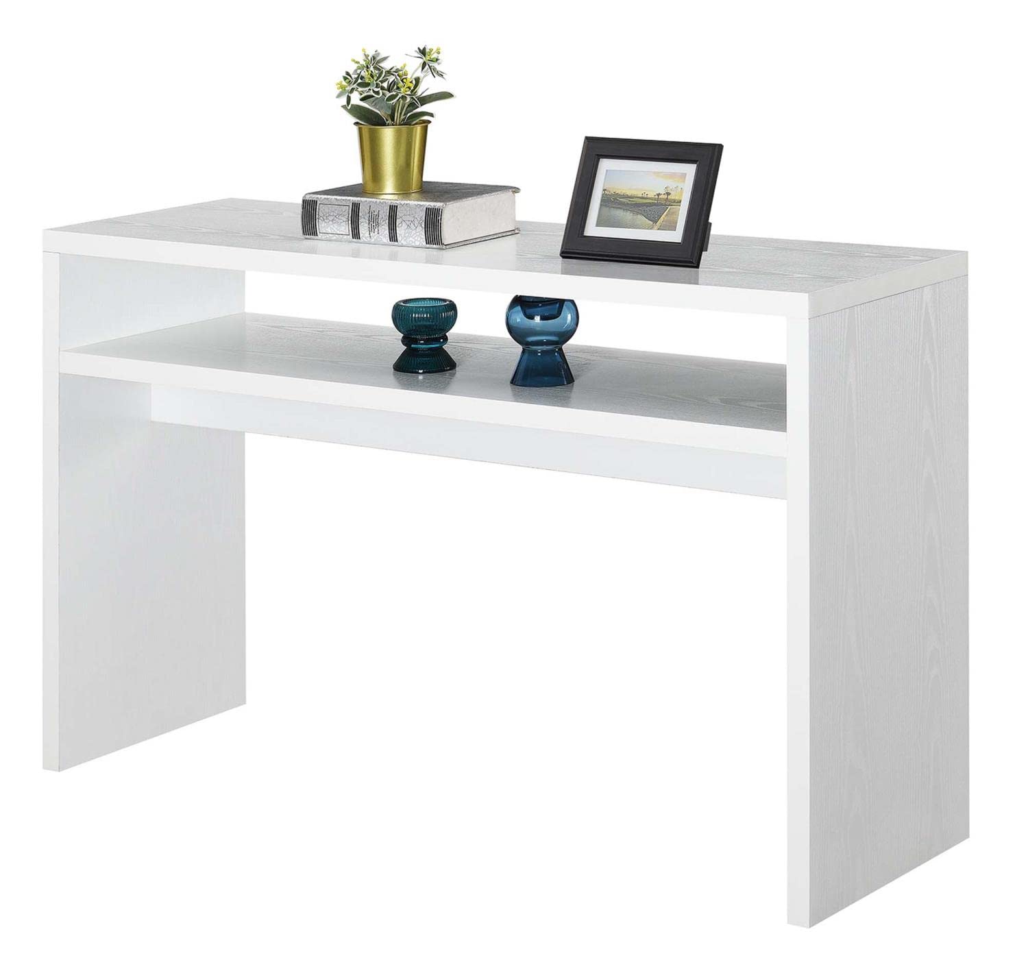 Convenience Concepts Northfield Deluxe Console Table - White Entryway Sofa Table for Hallway, Living Room & Bedroom Decor