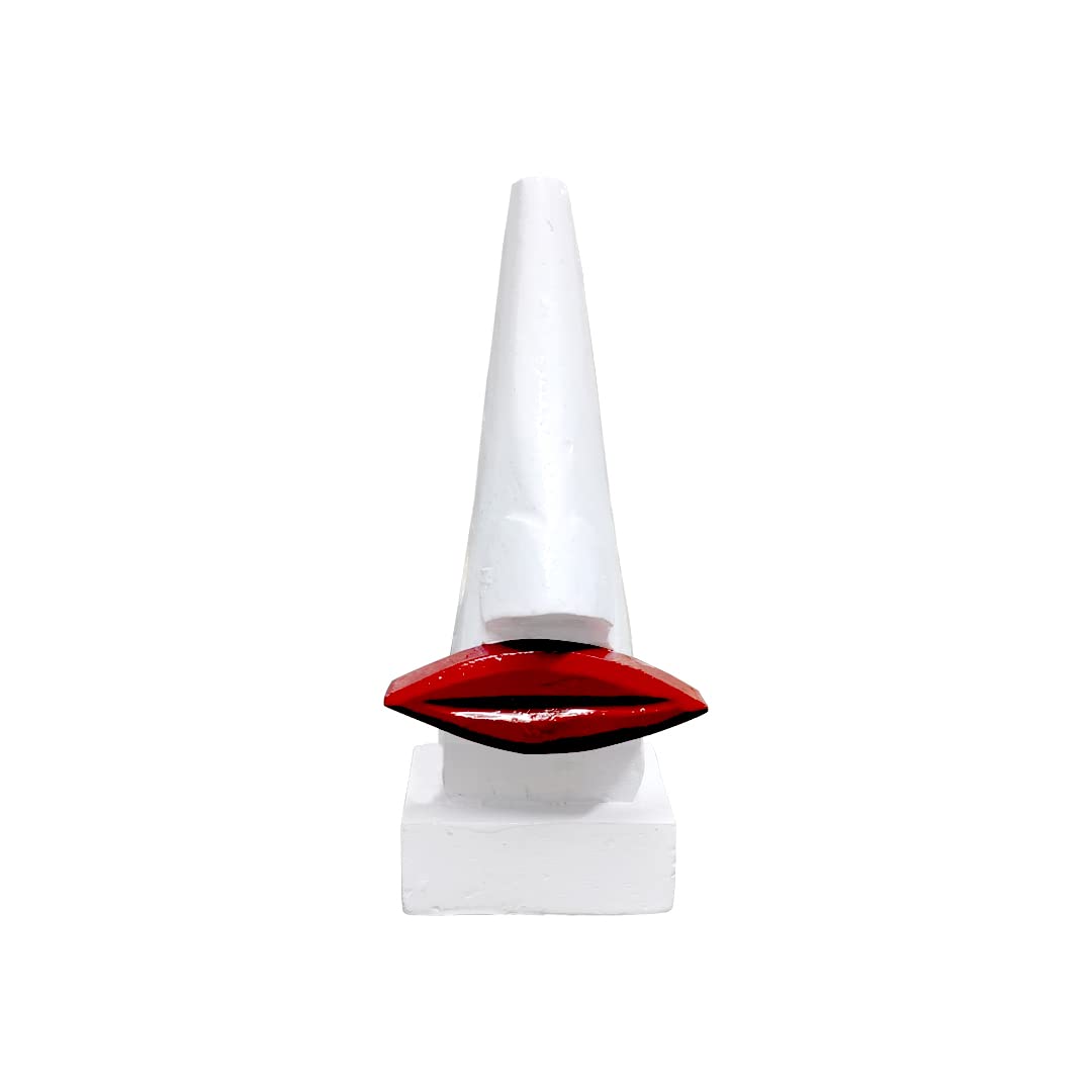 Stylish White Eyeglass Holder with Red Lip Design - Desktop Organizer for Glasses, Sunglasses & Reading Glasses - Perfect for Office, Home & Travel - Keep Eyewear Safe on Desk, Nightstand or Suitcase - Ideal for Work, Bedroom & Vacation Organization