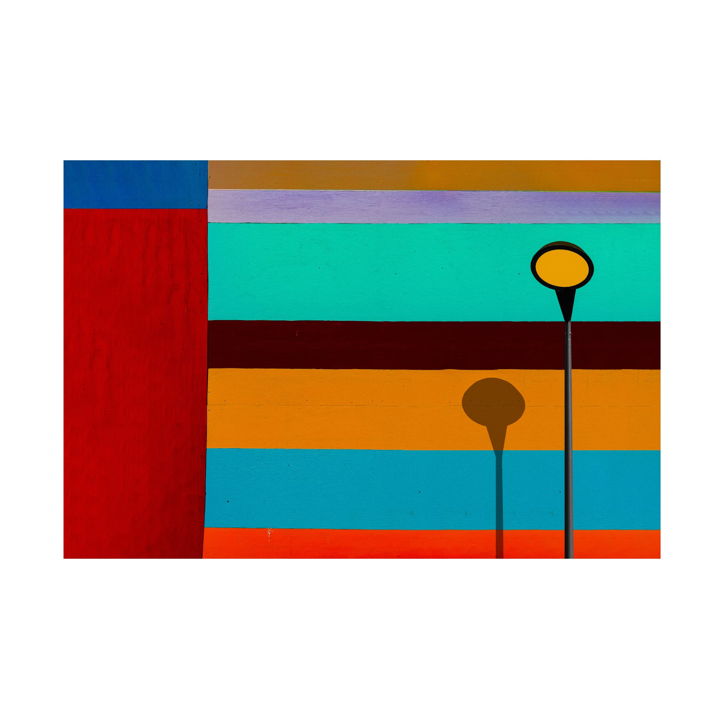 Trademark Fine Art 'Lamp And Striped Wall' Canvas Wall Art Print by Inge Schuster - Modern Home Decor for Living Room, Bedroom & Office