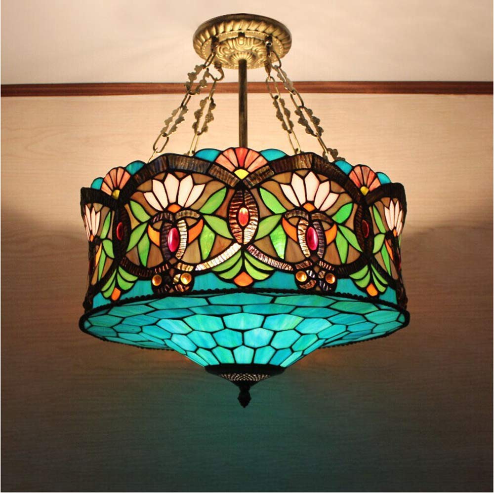LITFAD Tiffany Style 5-Light Pendant Ceiling Lamp - 19.69