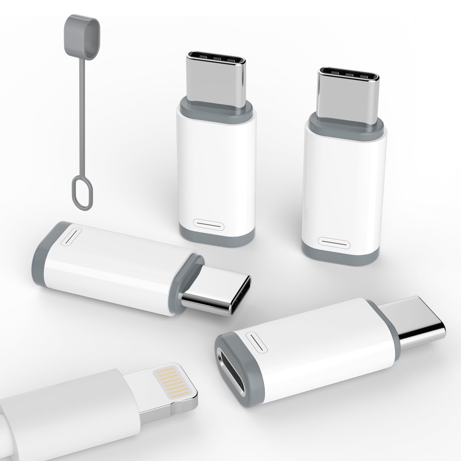 4 Pack Lightning to USB C Adapter for iPhone 15/16 Pro/16 Pro Max/Plus, Samsung S24, iPad Air, Nintendo Switch - Fast Charging & High-Speed Data Transfer - Compatible with Multiple Devices for Home, Office & Travel Use