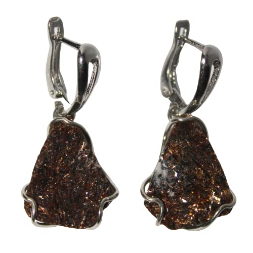 Natural Astrophyllite Crystal Earrings for Women - Healing Stone Jewelry for Meditation, Yoga & Spiritual Gifts