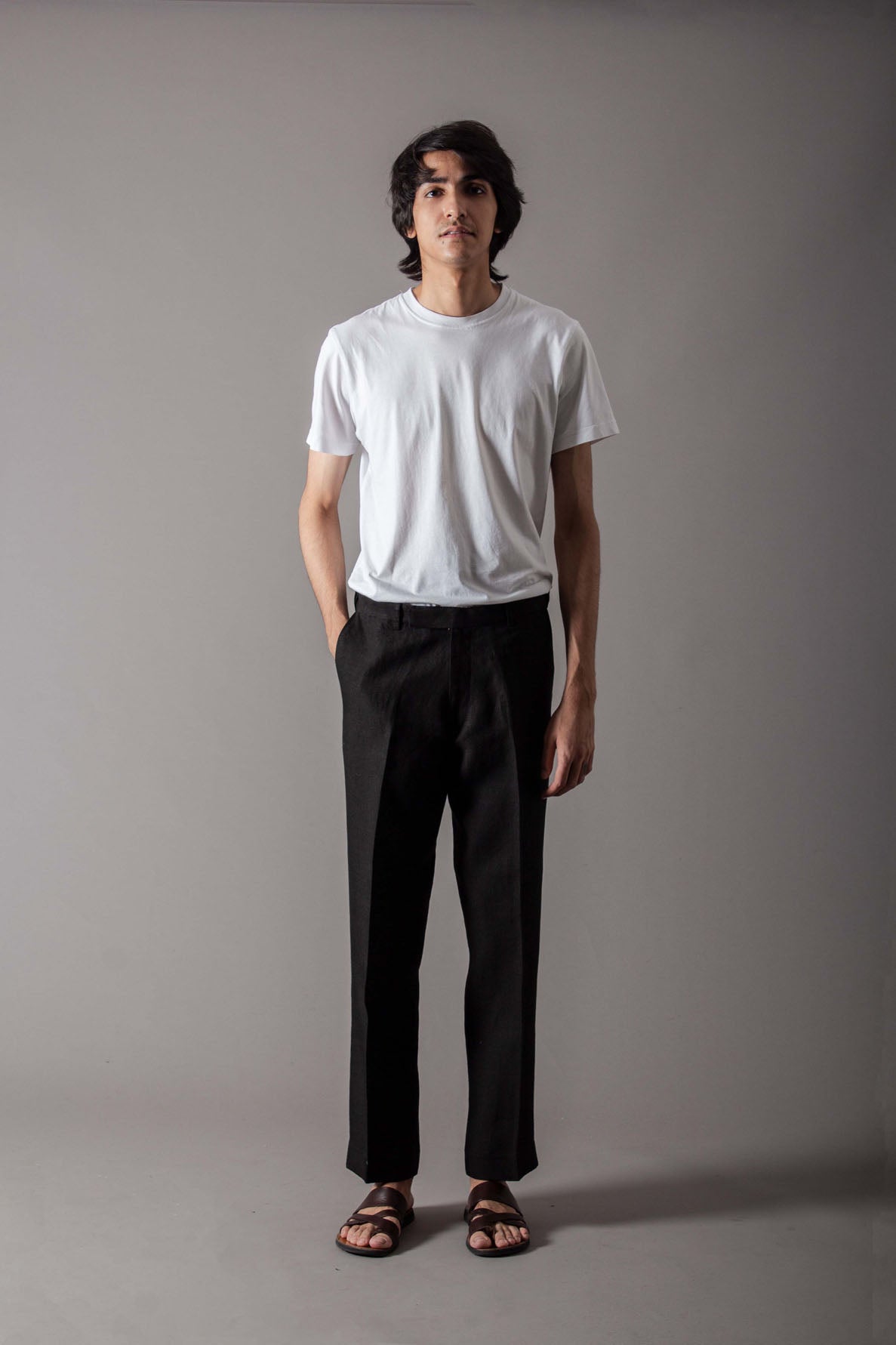 Azad Cotton Linen Trousers for Men - Comfortable Black Casual Pants for Office, Travel & Everyday Wear