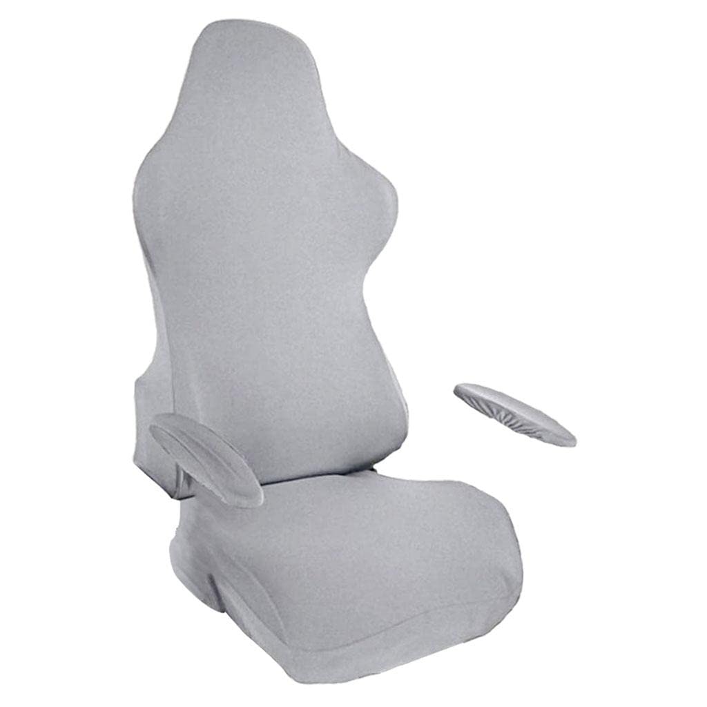 FAKEME Elastic Gaming Chair Slipcover - Washable Solid Arm Rest Cover for Reclining Racing & Office Chairs - Light Gray - Perfect for Gaming, Work & Home Office Use