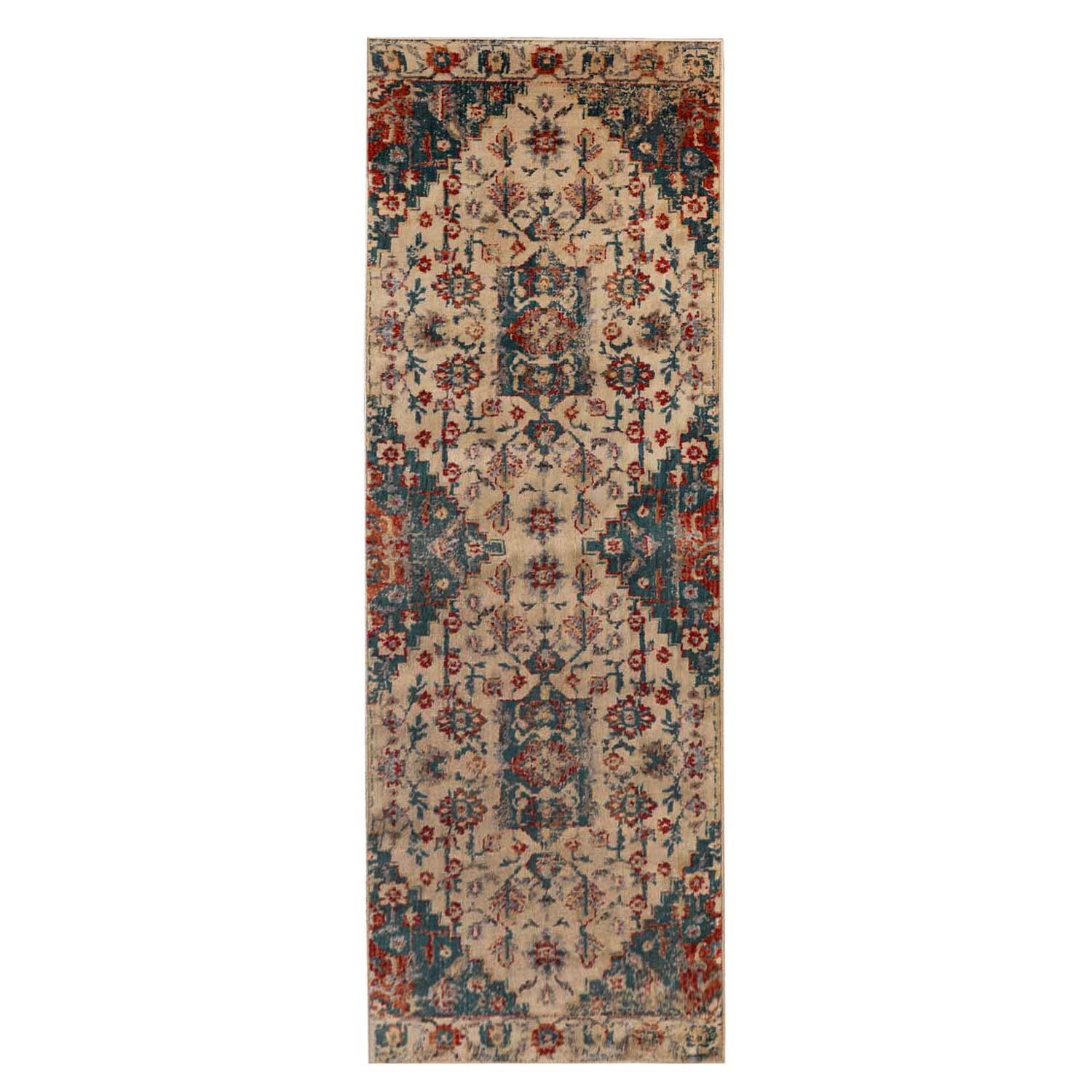 Leena Tribal Medallion Traditional Indoor Area Rug - Non-Slip Bohemian Floor Carpet for Living Room, Bedroom, Hallway Runner | Home Decor & Boho Chic Style