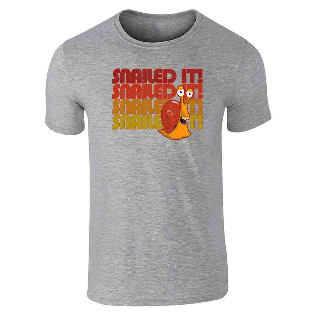 Snailed It! Funny Retro Snail Graphic T-Shirt for Men - Cute Casual Tee for Everyday Wear, Gifts & Outdoor Activities