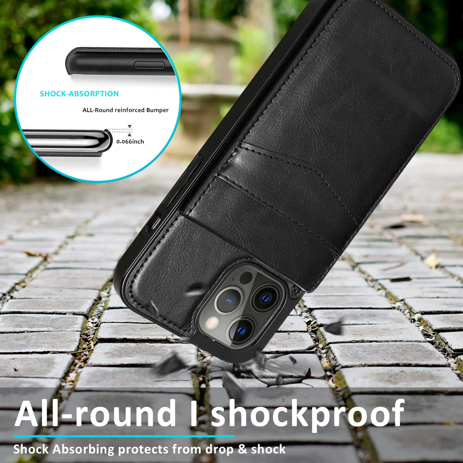Premium Leather Wallet Case for iPhone 13 Pro (6.1