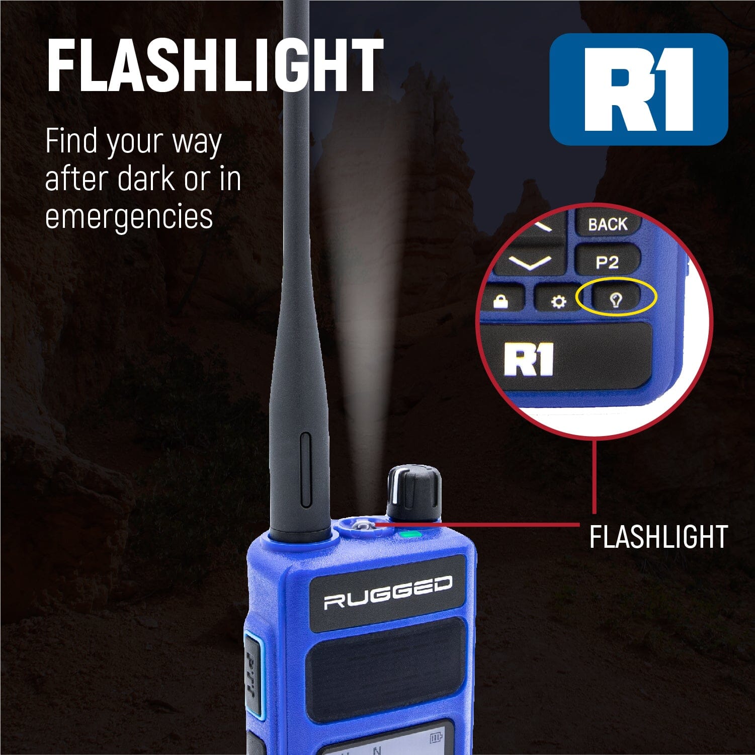 Rugged R1 Business Band Two-Way Handheld Radio - Digital & Analog Walkie Talkie for Construction, Warehouse & Outdoor Adventures