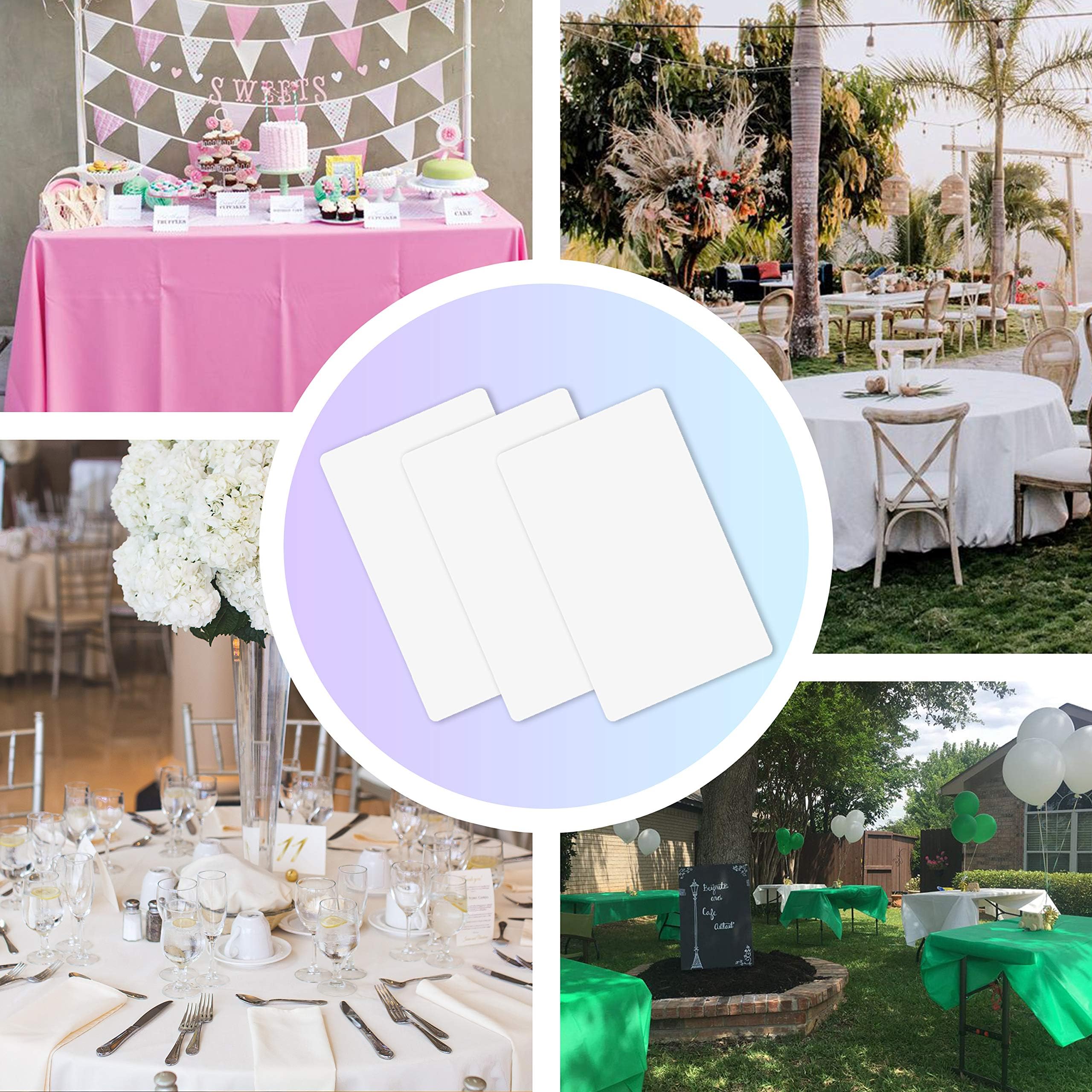 3 Pack Disposable Plastic Tablecloths for Rectangle Tables 54