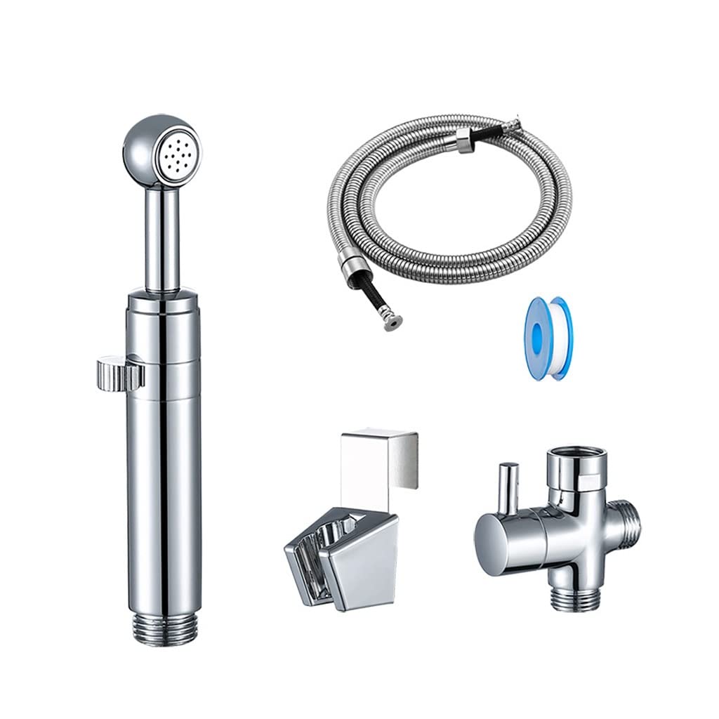 WODMB Chrome-Plated Bidet Sprayer Kit - Adjustable Water Flow Handheld Toilet Cleaner for Bathroom & Hygiene | Perfect for Toilet Cleaning, Baby Diaper Rinsing & Personal Hygiene