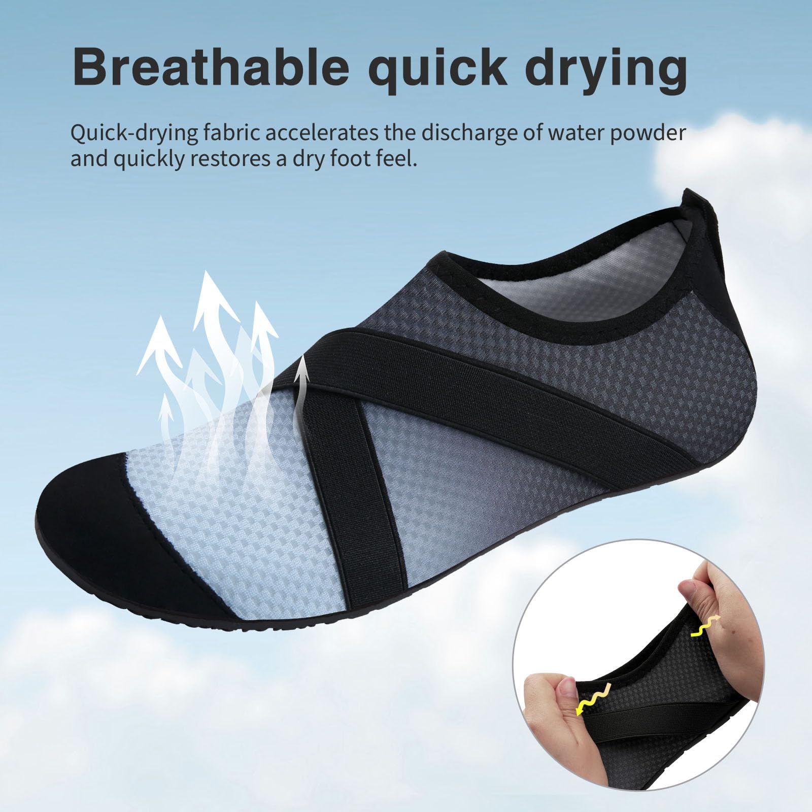 Men's & Women's Quick-Dry Water Shoes - Barefoot Beach Pool Shoes for Surfing, Swimming & Water Sports | Aqua Yoga Socks for Yoga, Pilates & Water Aerobics