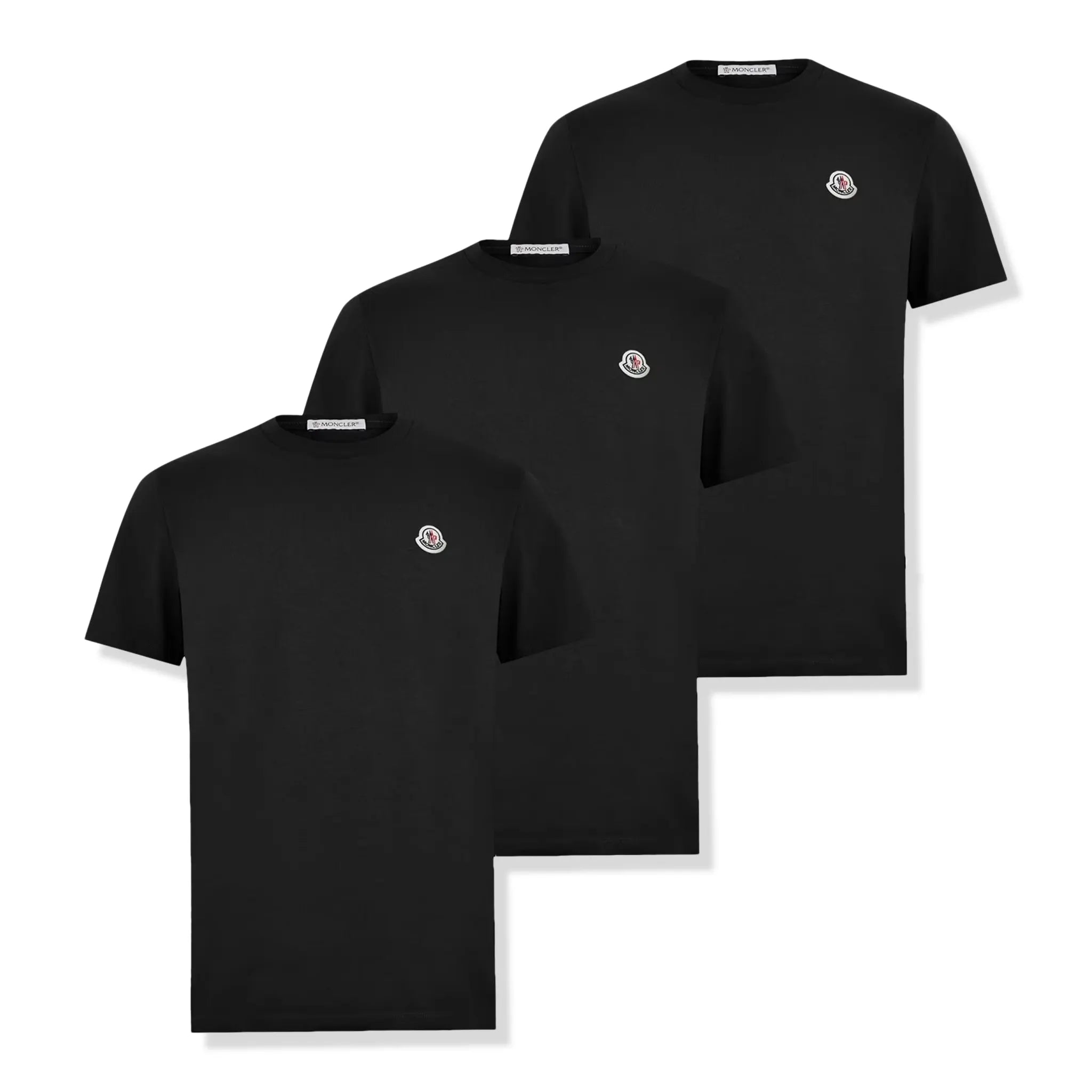 Moncler 3 Pack Black T-Shirts for Men - Premium Cotton Crew Neck Tees - Casual Wear, Layering & Everyday Outfits