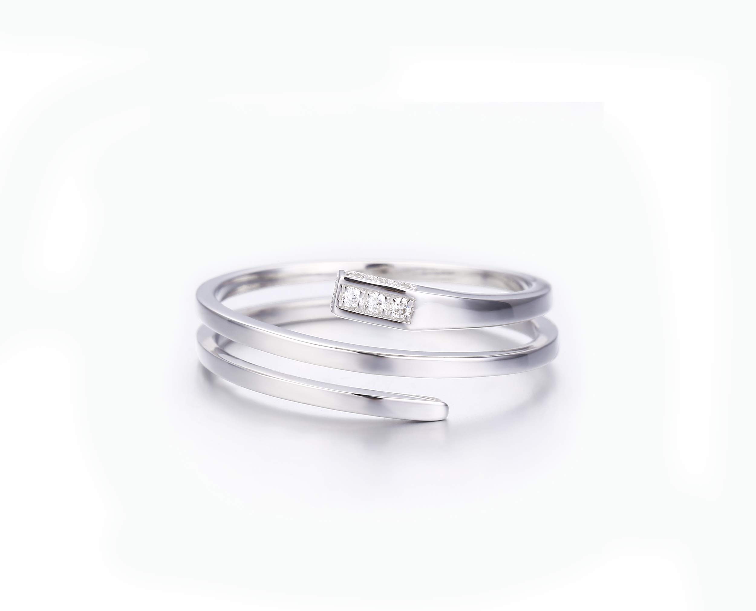 14K White Gold Rectangle Engagement Ring with Diamond - Minimalist Wedding Band, Handmade Promise Ring, April Birthstone Jewelry - Perfect for Proposals, Anniversaries, and Special Occasions