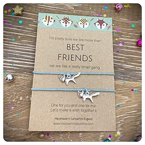 Fox Charm Wish Bracelet Set - Matching Friendship Bracelets for Best Friends, Sisters & Couples - Perfect for Birthdays, Anniversaries & Gifts