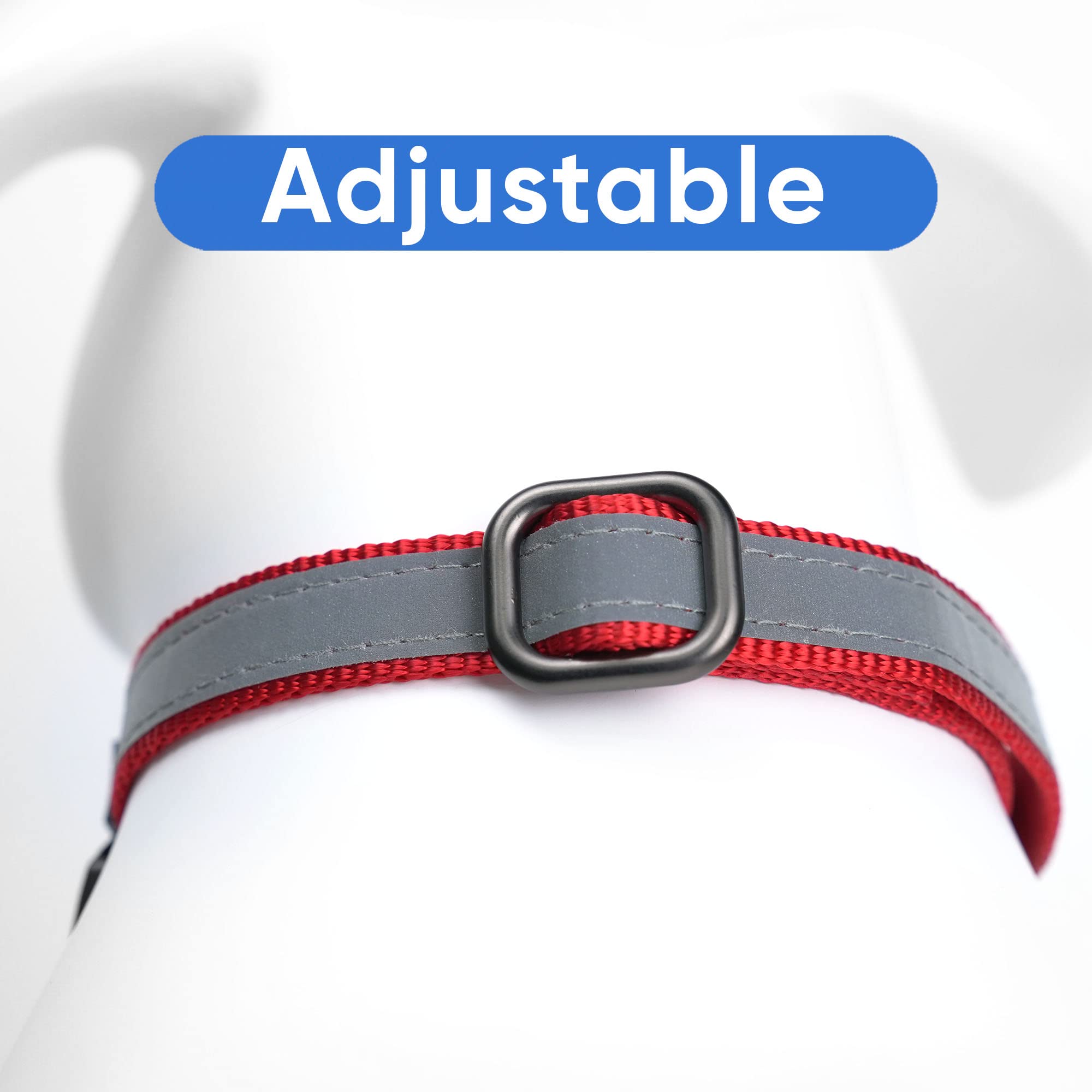 Pawtitas Martingale Dog Collar - Reflective Training Collar for Large Dogs & Puppies (Red) - Perfect for Night Walks & Behavioral Training
