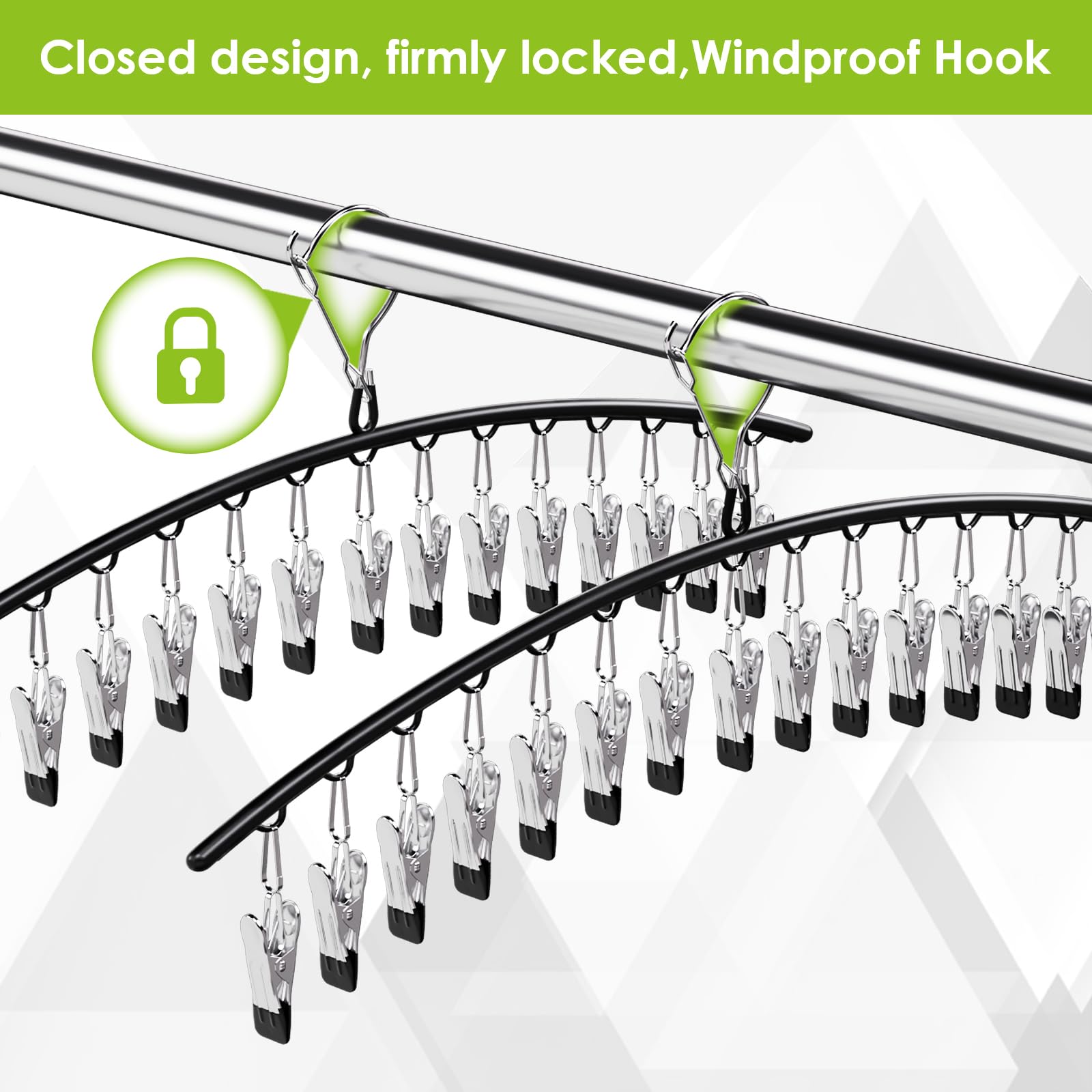 Feverdes 6-Pack Black Metal Pants Hangers with Rubber Coated Clips - Space Saving Closet Organizer for Leggings, Jeans, Skirts - Perfect for Wardrobe Storage and Closet Organization