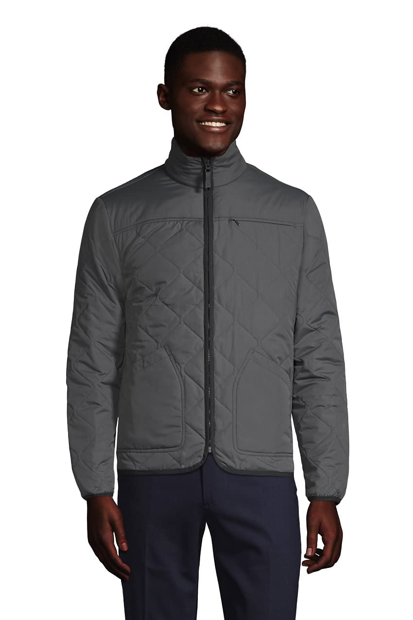 Lands' End Men's Insulated Quilted Jacket - Warm Winter Coat for Outdoor Activities, Hiking & Casual Wear
