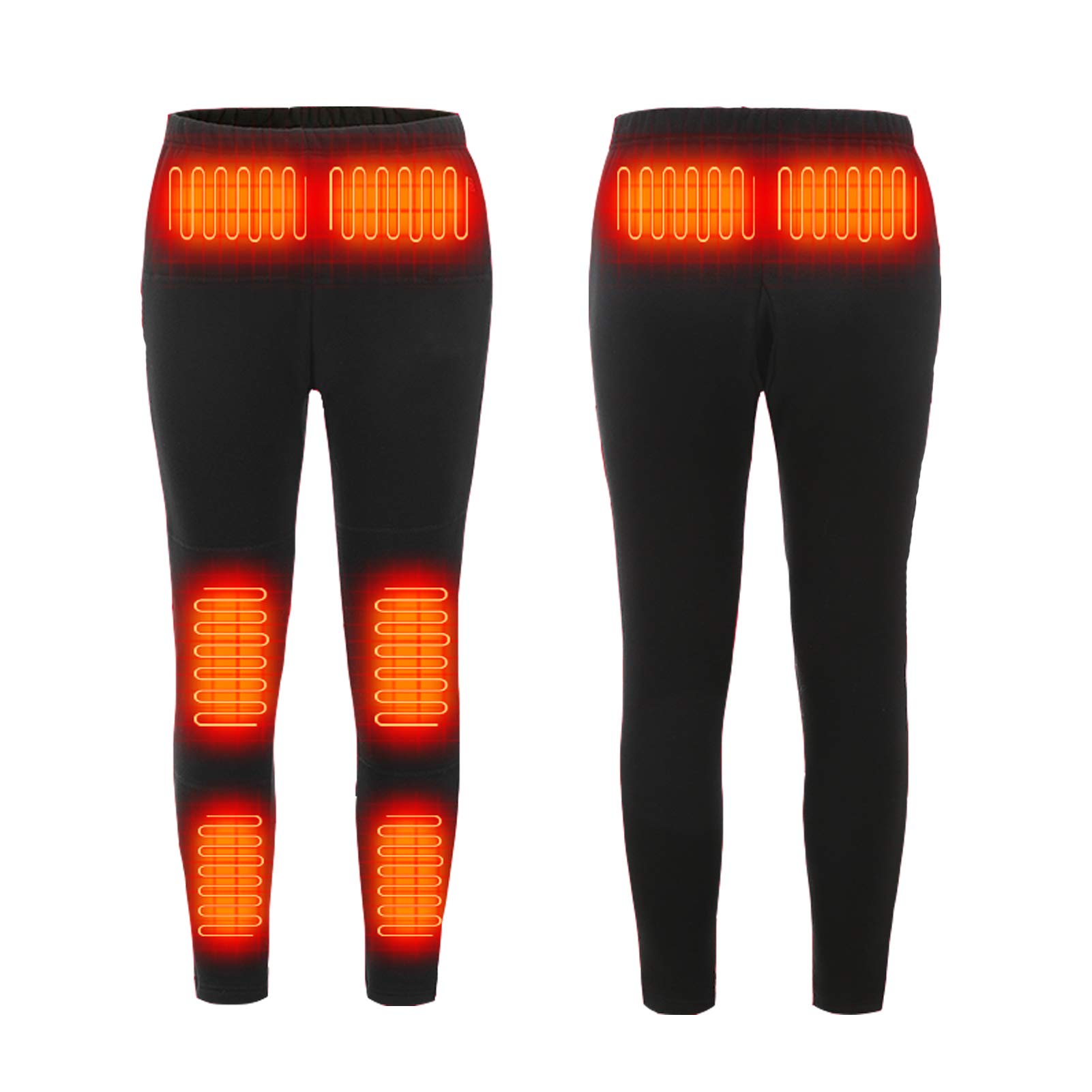 USB Electric Heated Pants for Men & Women - 8 Zone Heating Panels with Adjustable Temperature, Fleece Lined Thermal Underwear for Winter Sports, Skiing, Hiking & Outdoor Activities