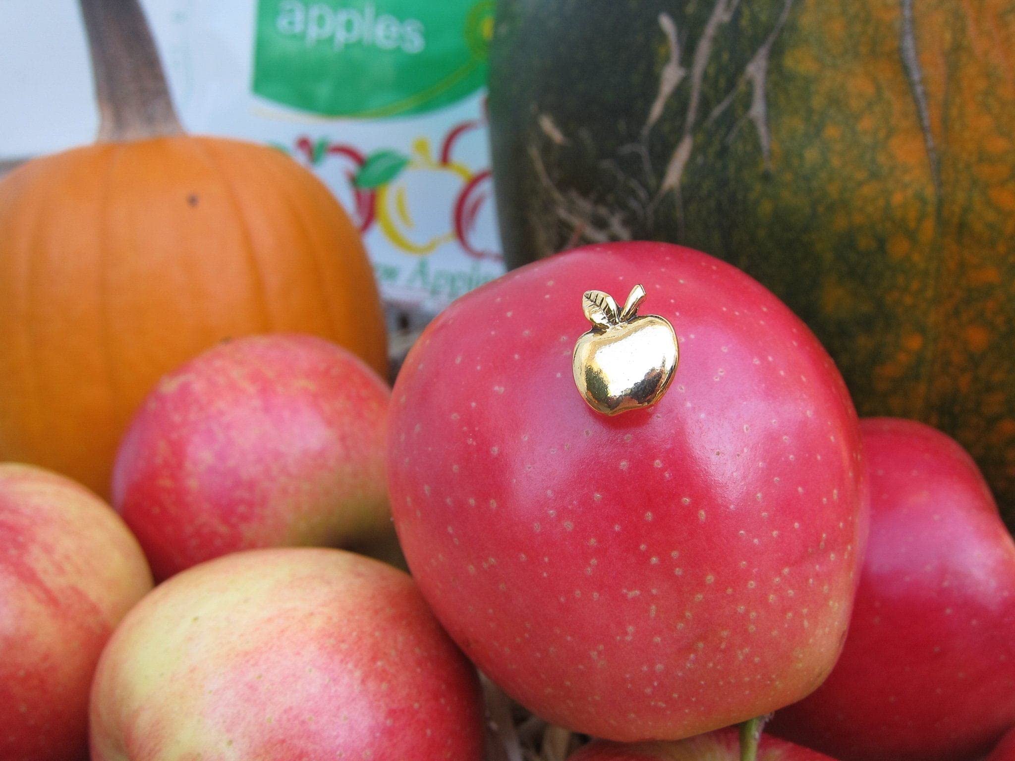 Jim Clift Design Apple Gold Lapel Pin - Elegant & Stylish Accessory for Suits, Blazers, and Formal Occasions