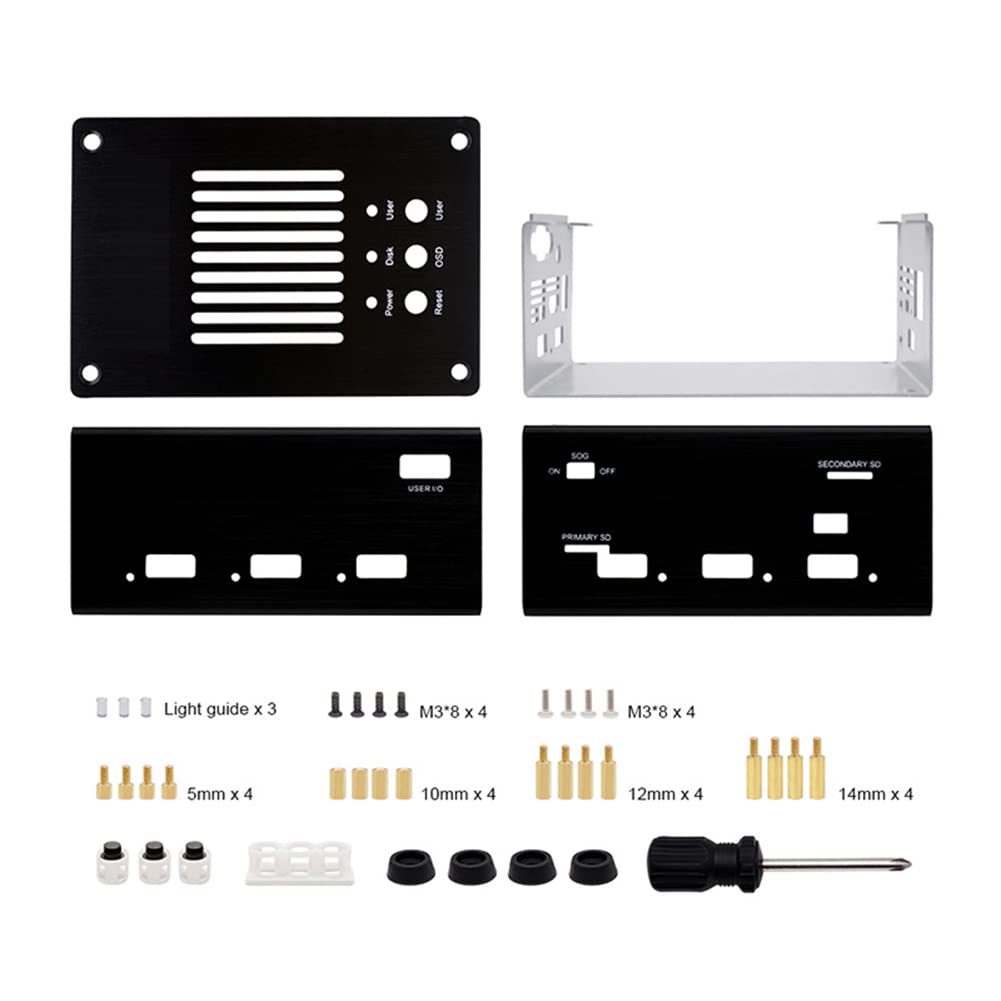 Nemeaii Mister FPGA 32MB Motherboard with USB Hub V2.1 & DIY Metal Case Kit - Compatible with Terasic DE10-Nano (Black) - Perfect for Retro Gaming, FPGA Development, and DIY Electronics Projects