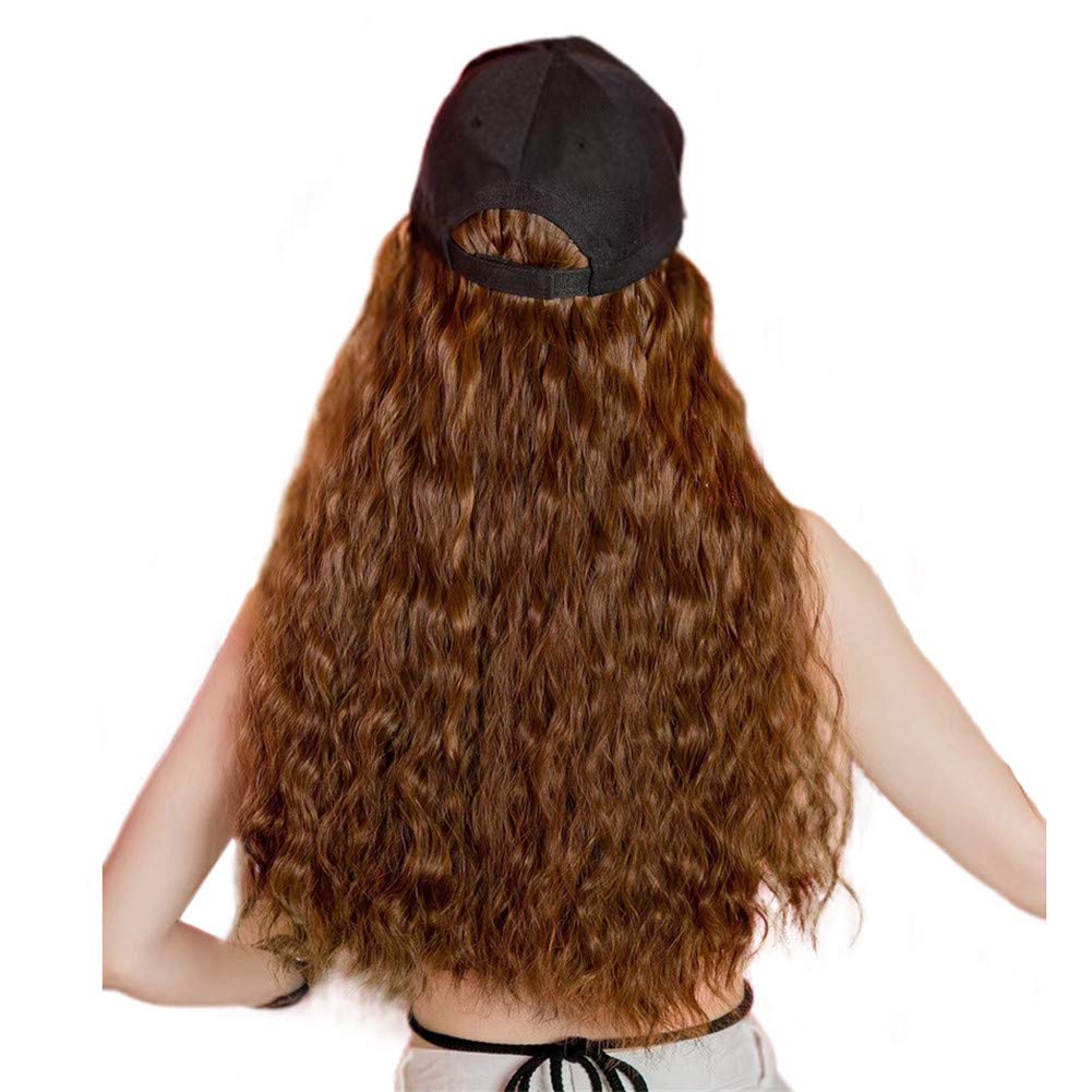 Long Water Wave Synthetic Hair Extensions with Adjustable Cap for Women & Girls - Light Brown | Perfect for Cosplay, Costume Parties & Everyday Styling