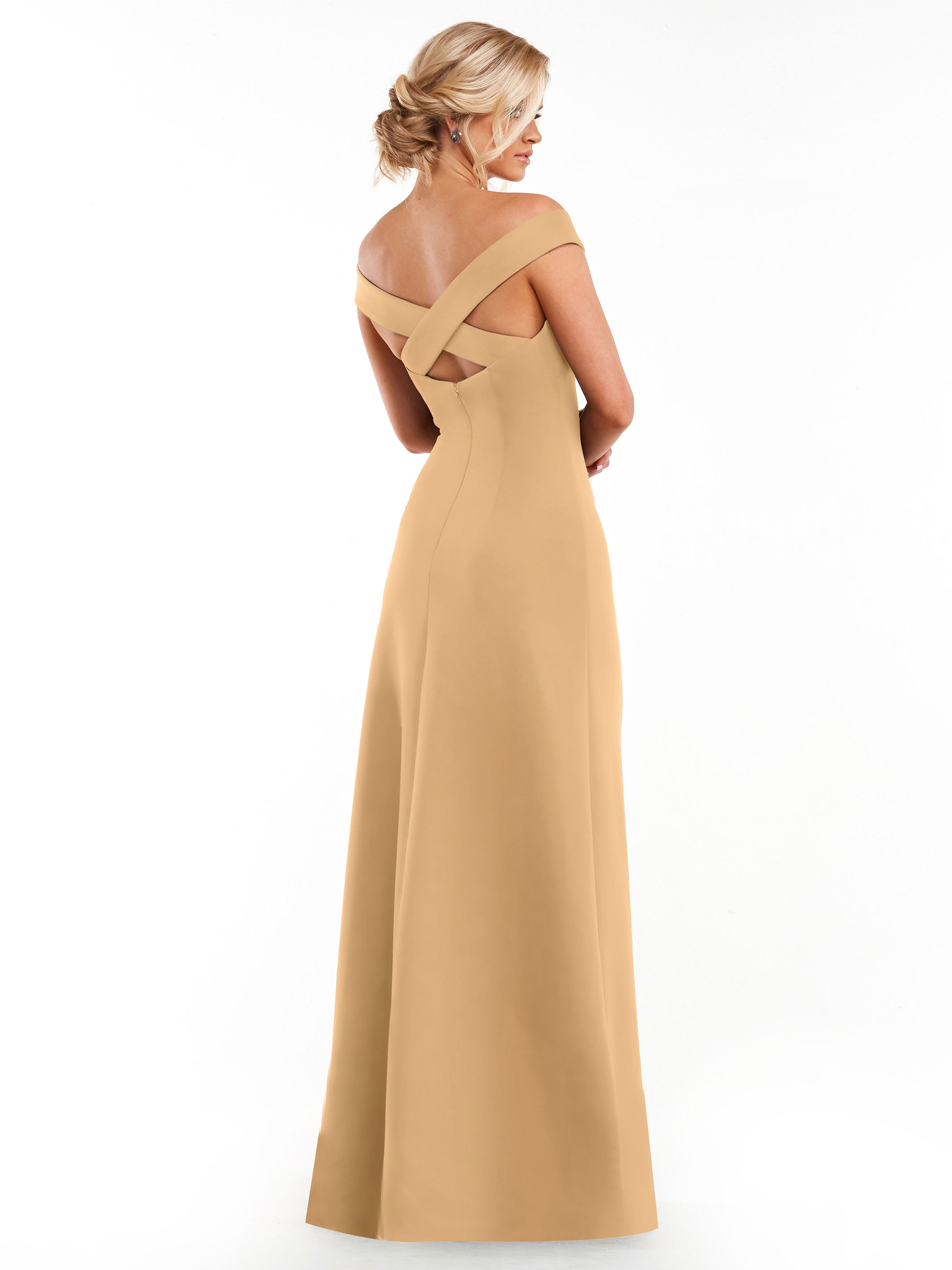 Elegant Off The Shoulder Sheath Bridesmaid Dress - Double Knit Fabric for Weddings, Parties & Formal Events