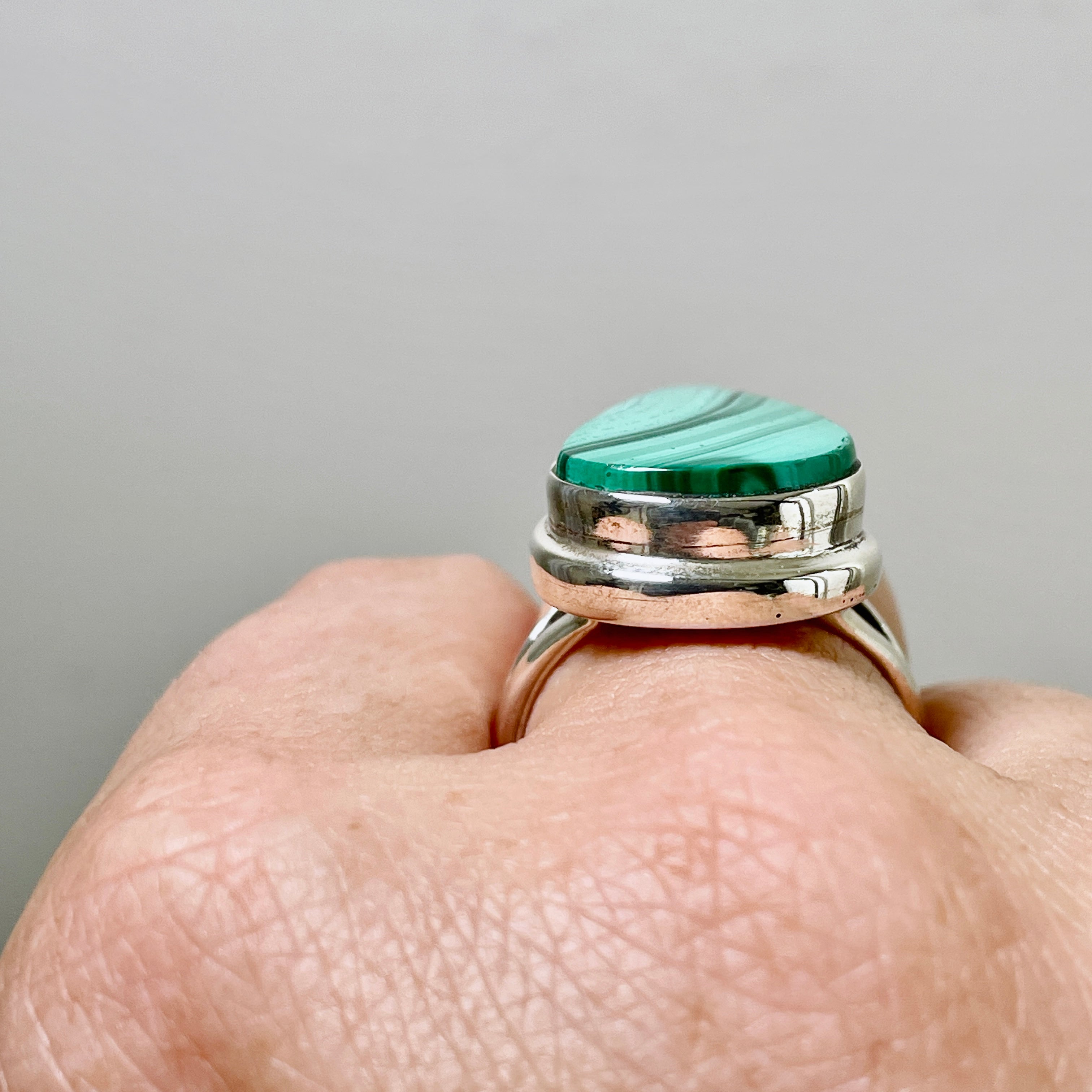 Malachite Teardrop Ring - Size 10 - KRGJ2624 - Elegant Green Stone Jewelry for Women, Perfect for Parties, Weddings & Everyday Wear
