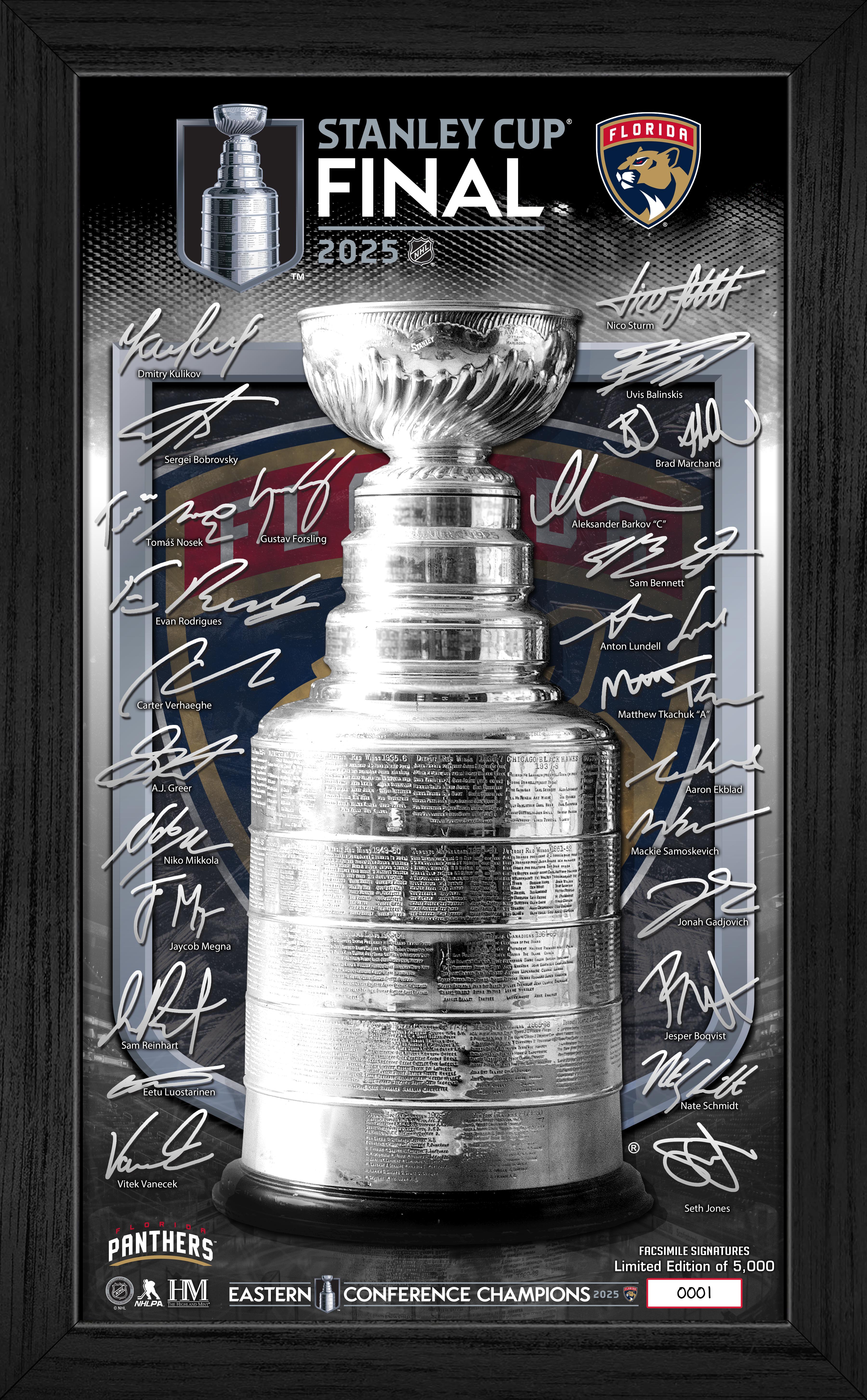 Florida Panthers 2025 NHL Eastern Conference Champions Commemorative Trophy Frame - Perfect for Sports Memorabilia Display, Man Cave Decor & Hockey Fan Gifts