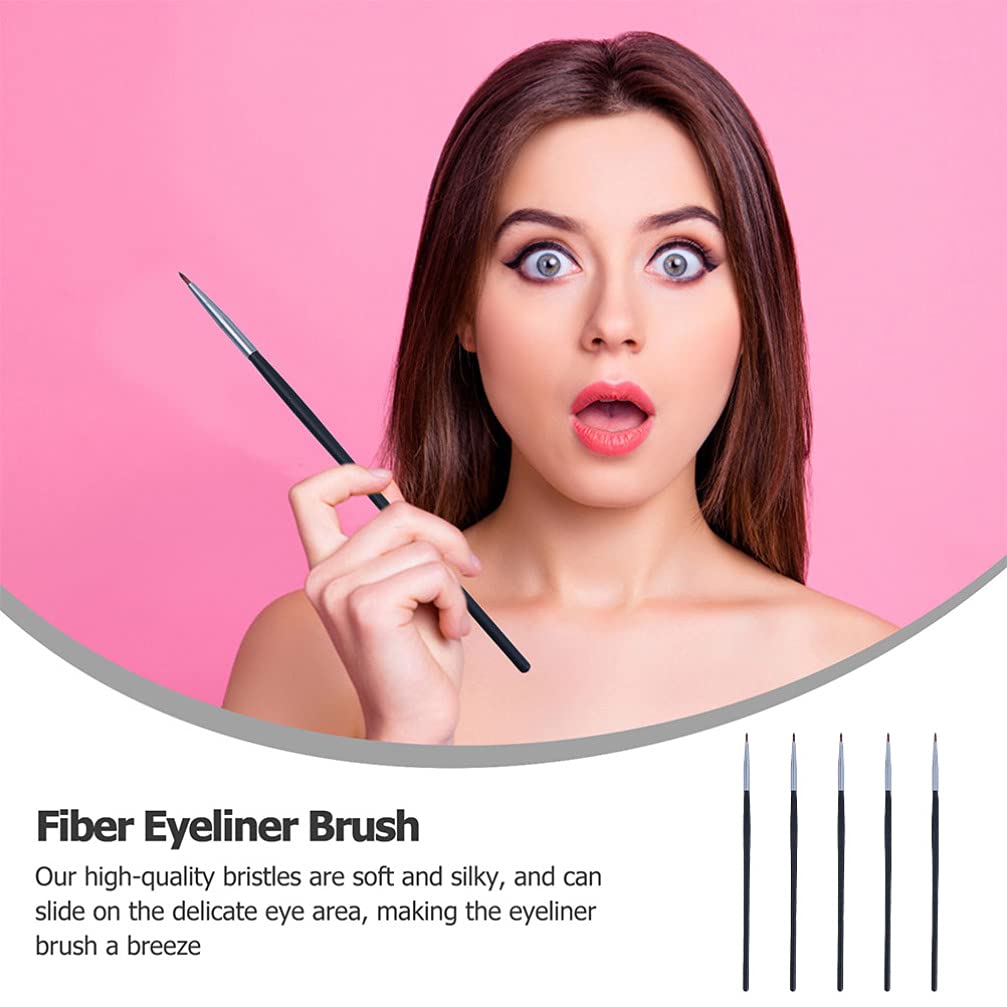 Beaupretty 5Pcs Eyeliner Brush Set - Professional Eyeliner Applicator & Lip Brushes for Precise Makeup Application | Perfect for Eyeshadow, Winged Liner & Lipstick | Vegan Cosmetic Makeup Tools Kit