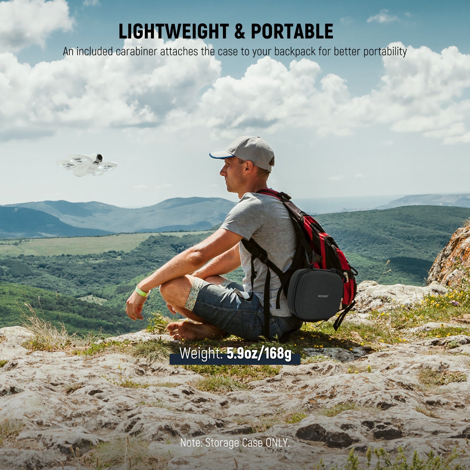 NEEWER PB9 Waterproof Shockproof Hard Storage Case for DJI NEO Drone - Perfect for Outdoor Travel, Hiking & Adventure Protection