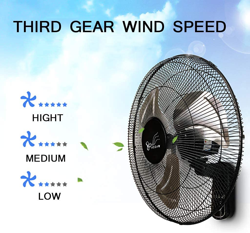 20 Inch Wall Mount Fan - High Power Commercial & Industrial Fan with 90° Oscillation, 3 Speed Settings & Adjustable Tilt (White, Mechanical) - Perfect for Warehouses, Garages, Workshops & Restaurants