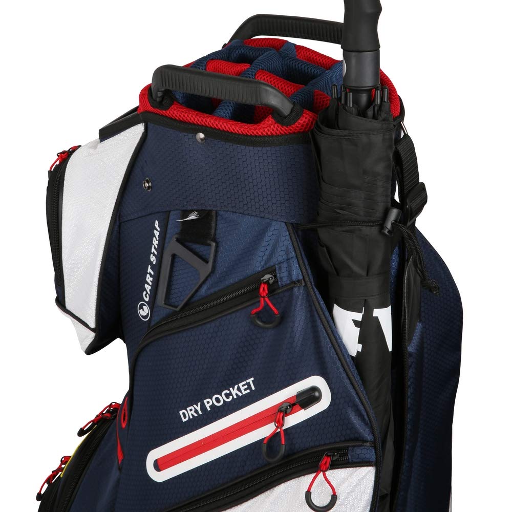Ram Golf FX Deluxe 14-Way Divider Golf Cart Bag with USA Flag - Perfect for Tournaments and Weekend Rounds