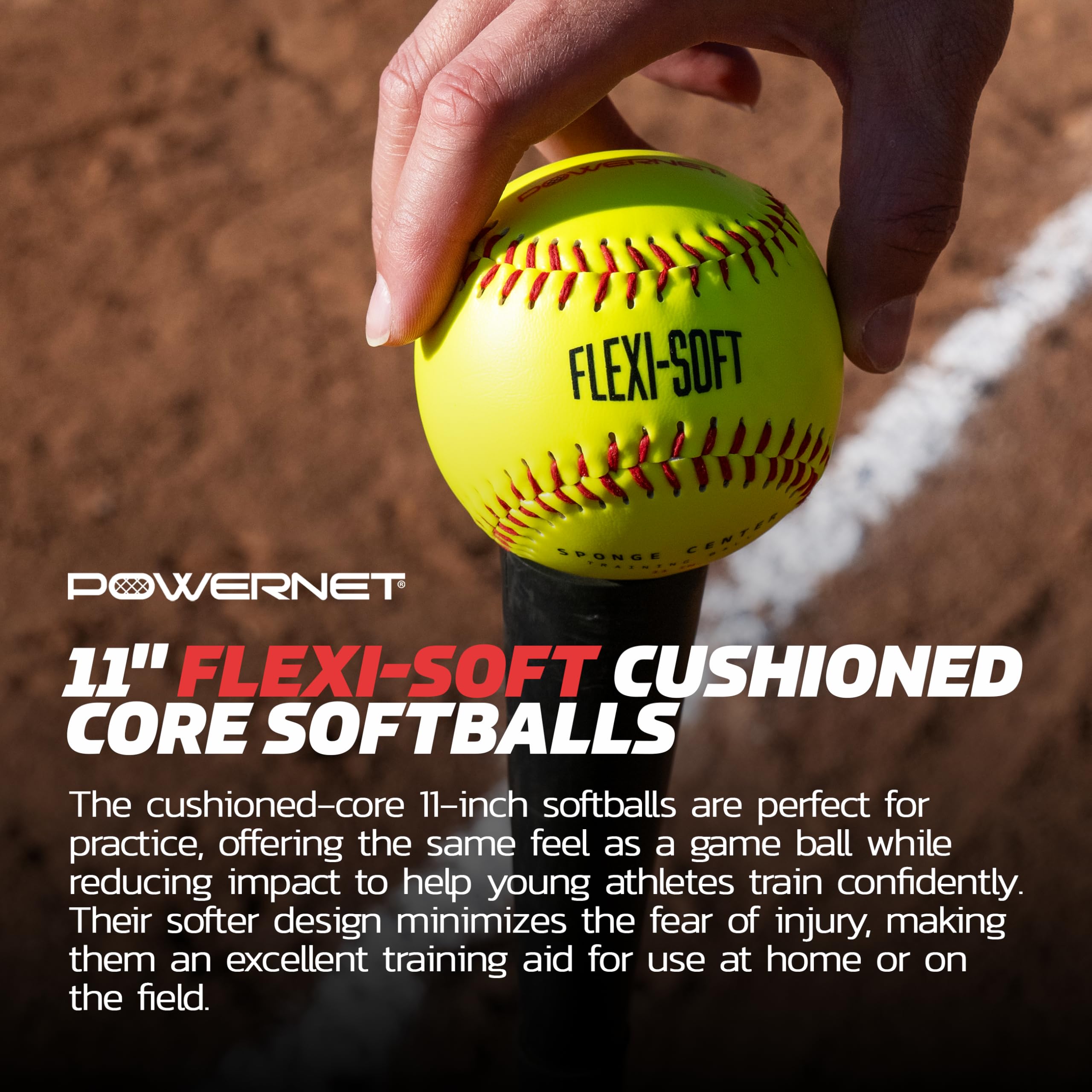 PowerNet Softball Training Equipment - Weighted & Flexi Balls for Batting Practice